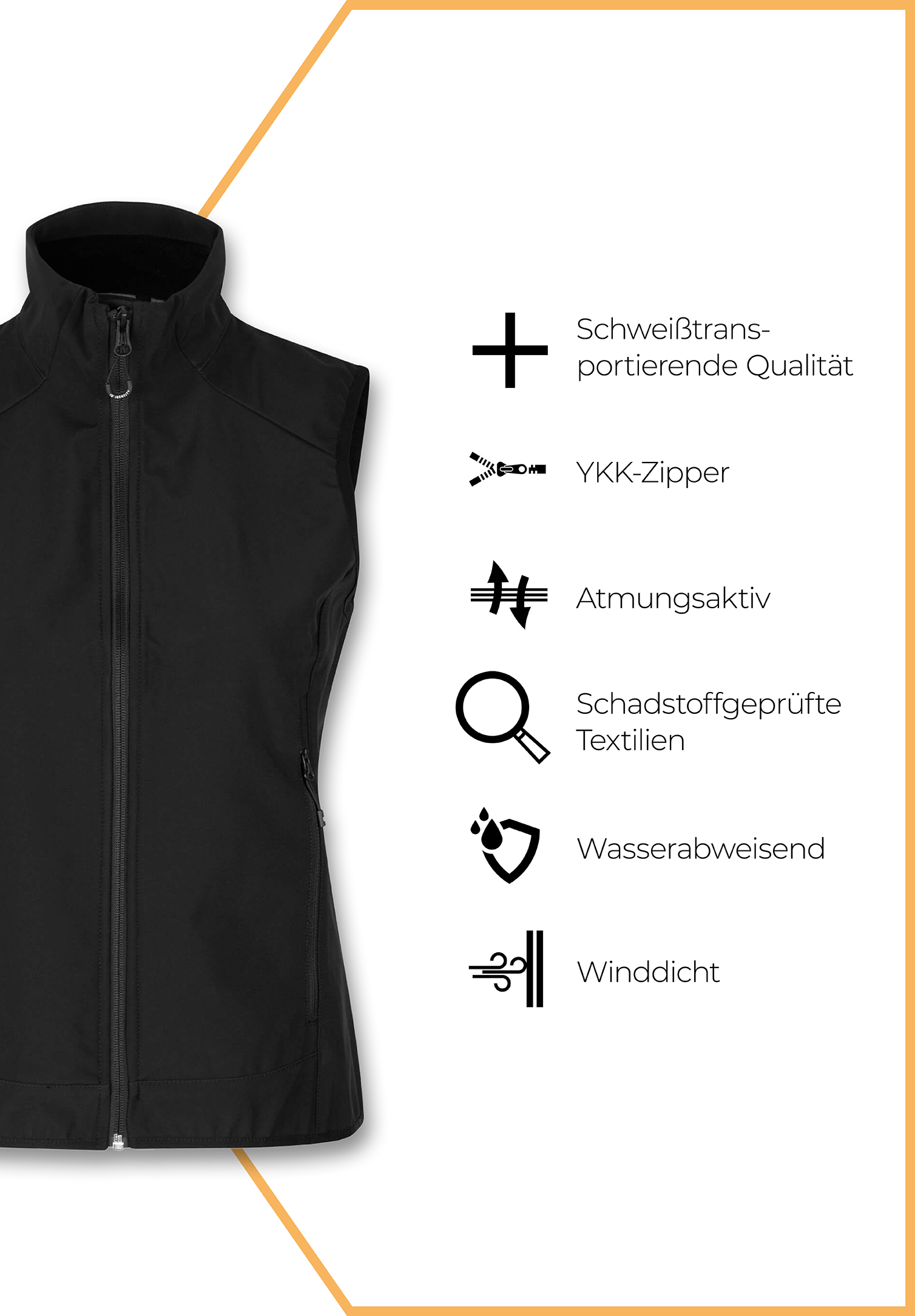 damen softshell weste classic größe: l farbe: schwarz