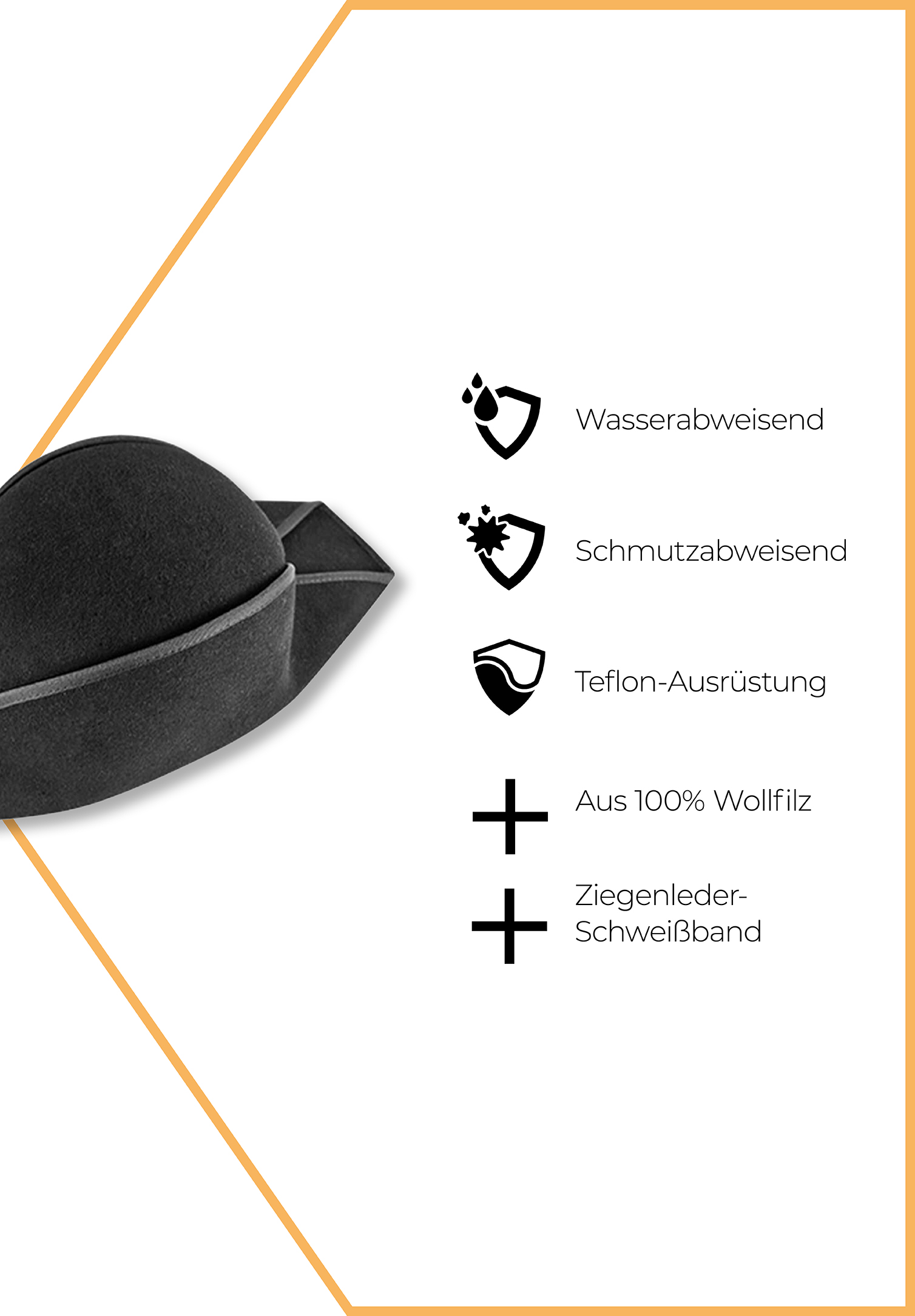 zweispitz - schwarz - 55