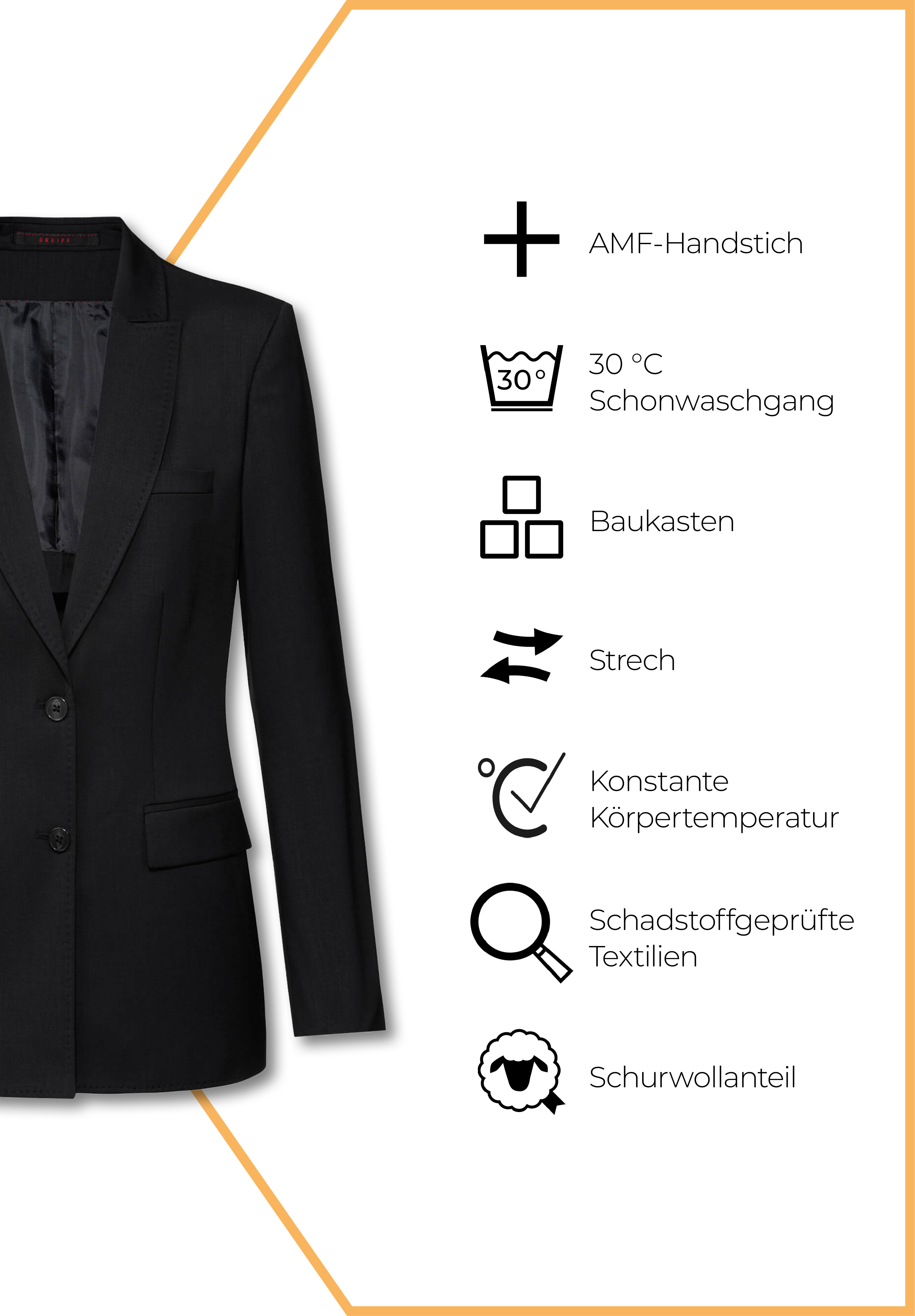 aeria langblazer modern fit - schwarz - 42