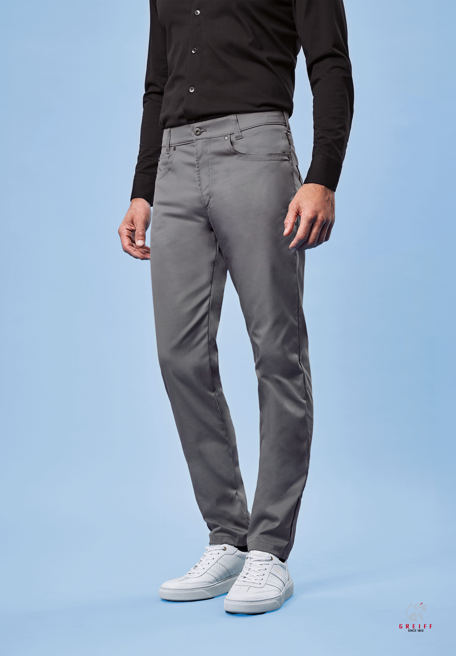 herren casual 5-pocket hose modern fit - grau - 102