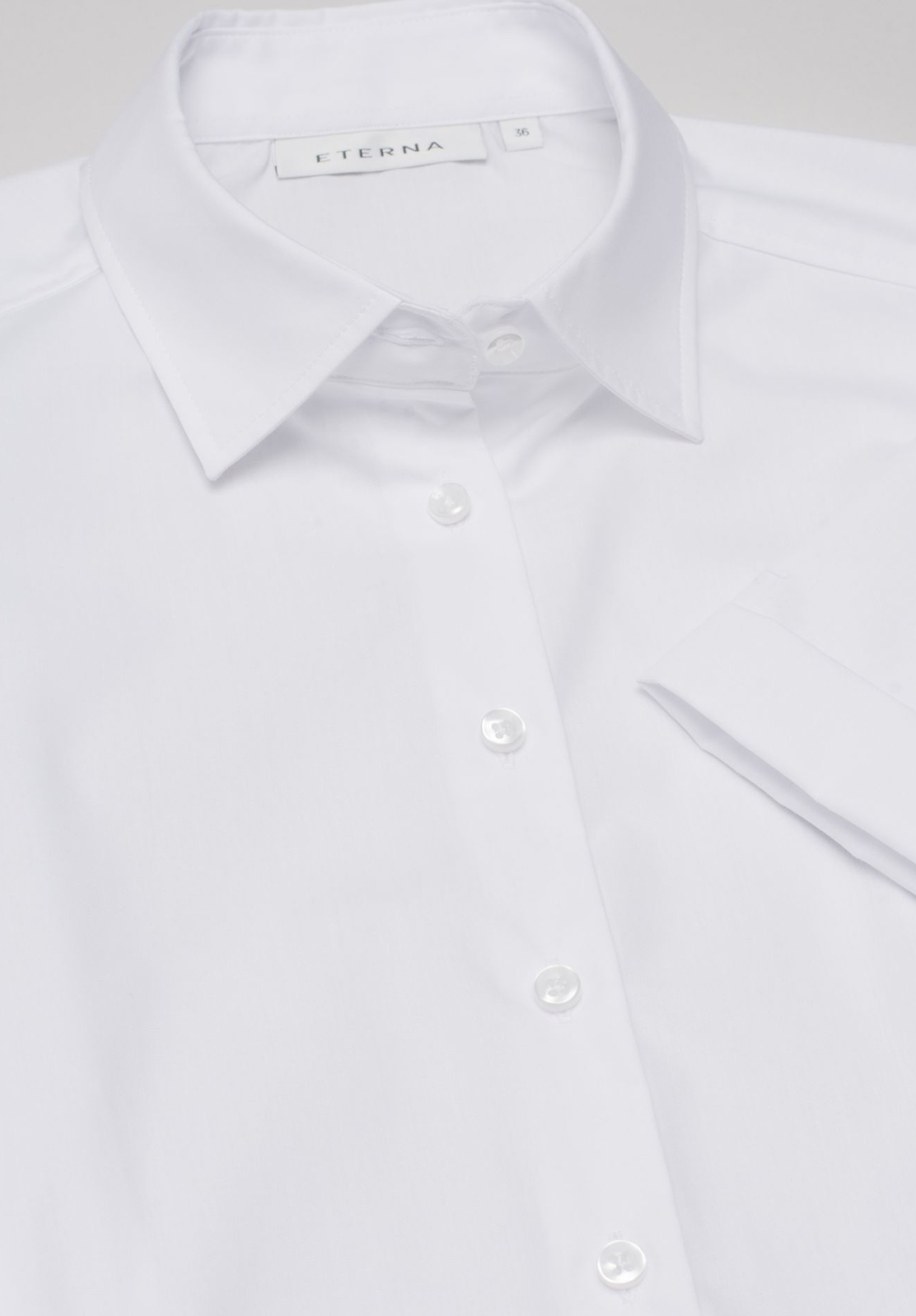 eterna bluse popeline modern fit kurzarm - weiß - 50