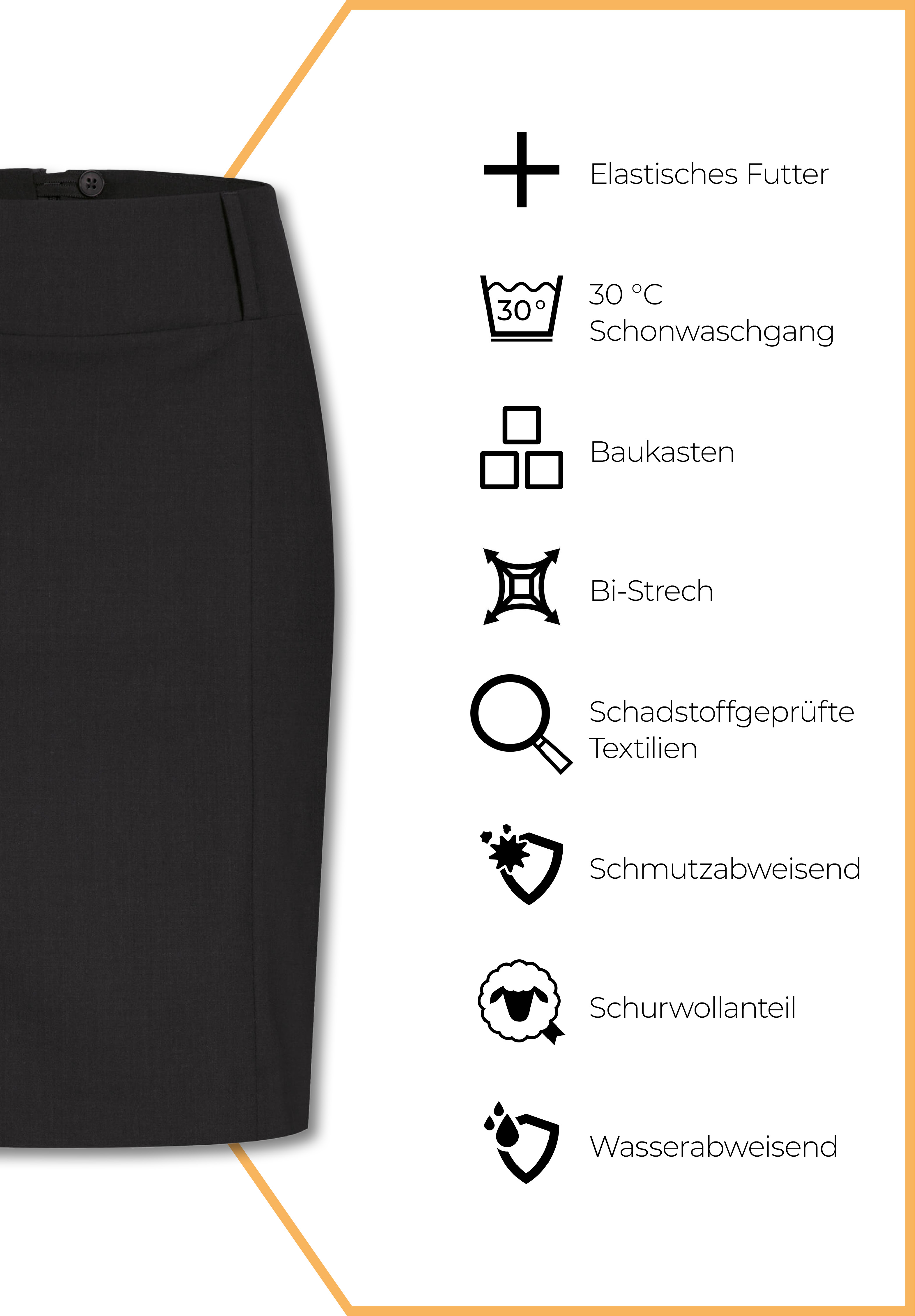 luxia stiftrock modern fit - schwarz - 36