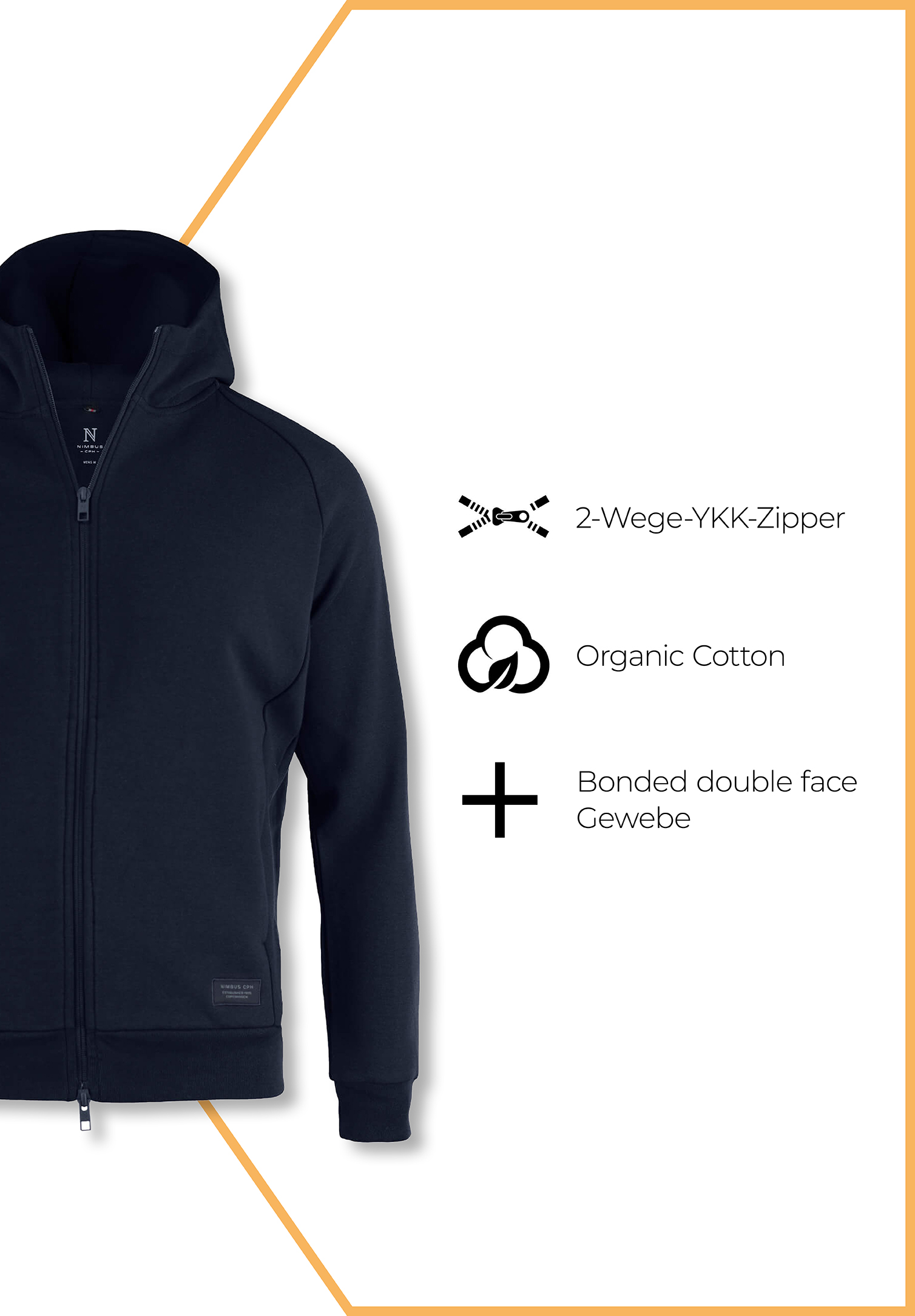 herren double-face hoodie - marine - 4xl