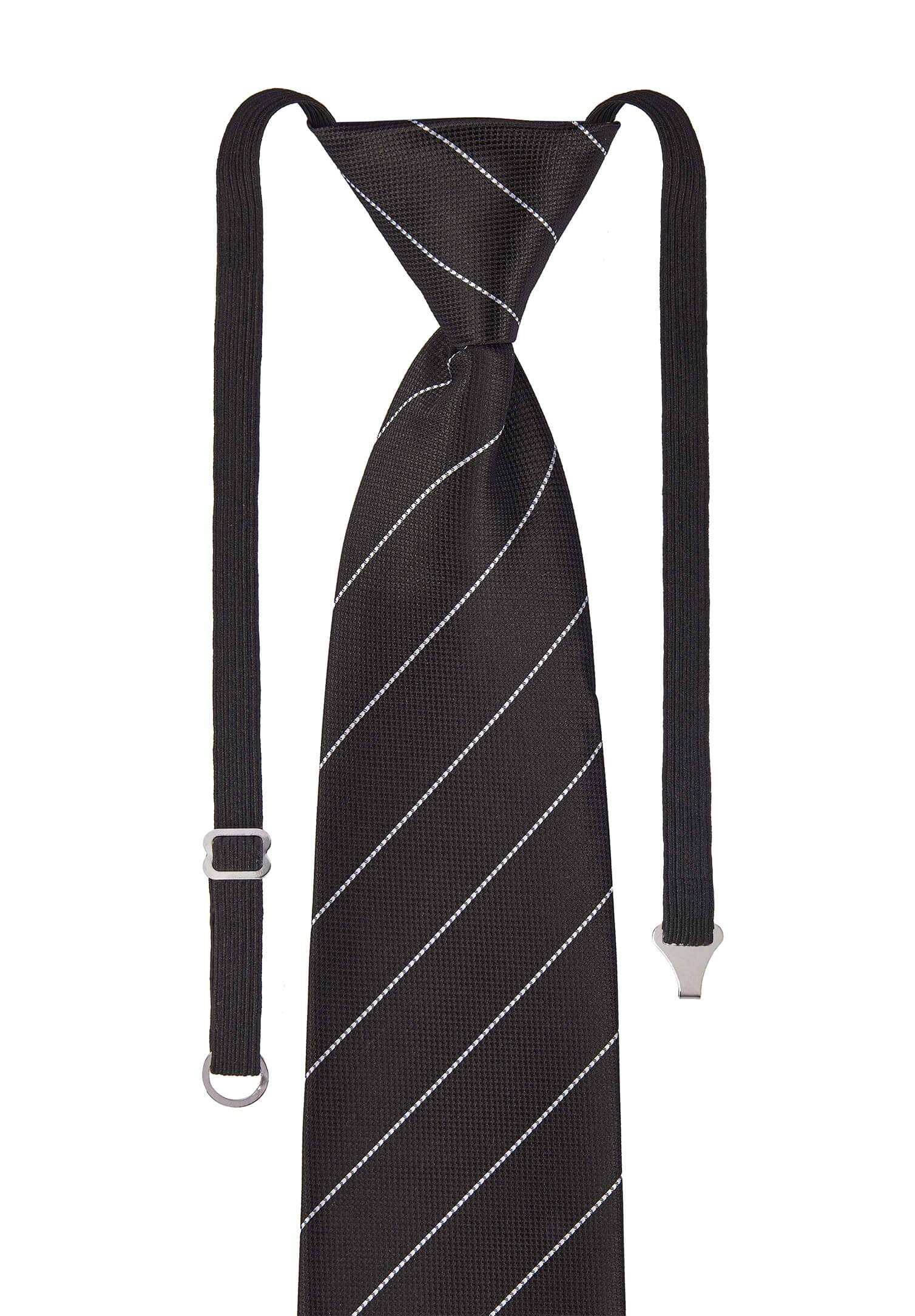Krawatte vorgebunden mit Gummizug - Nadelstreifen