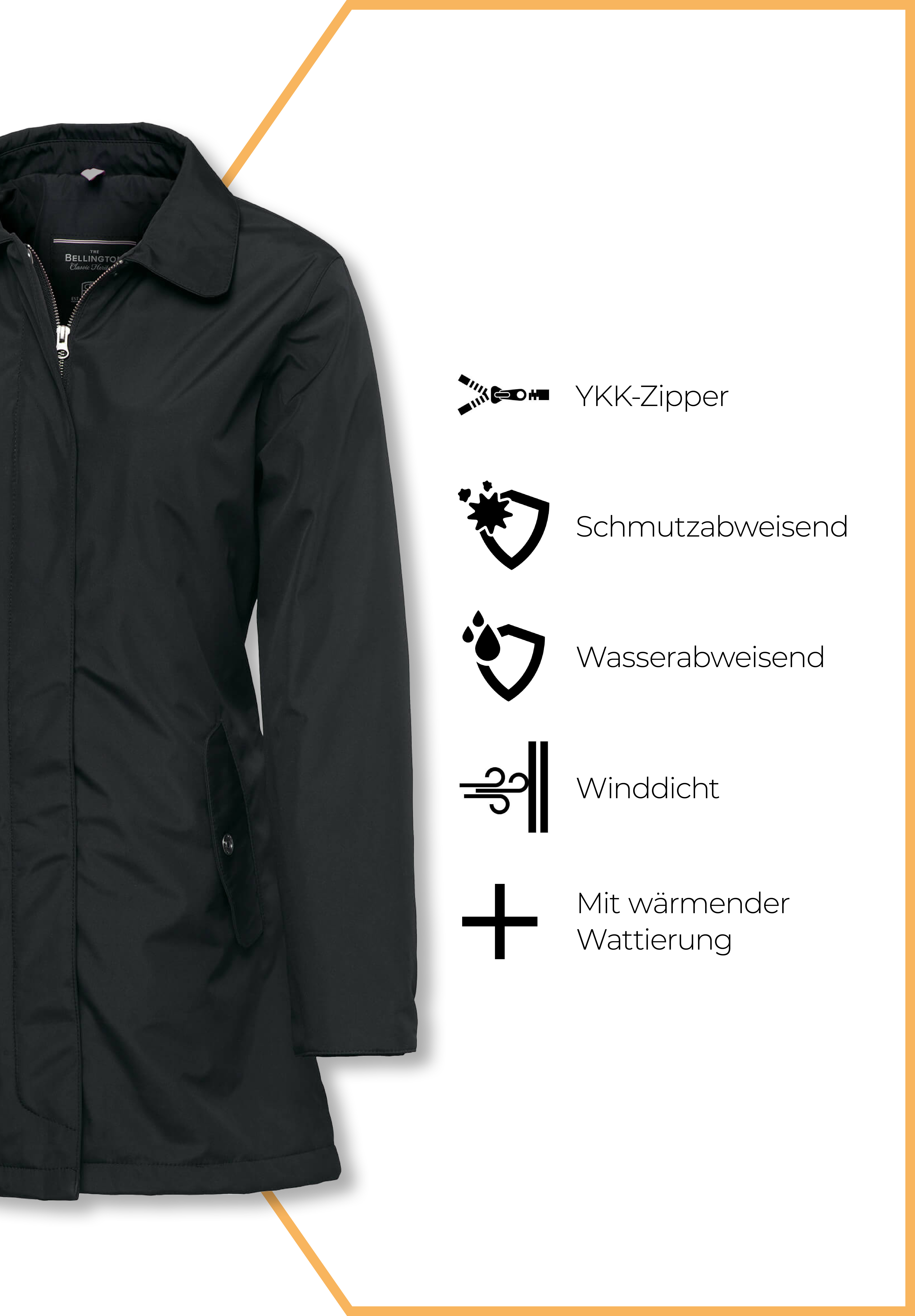Damen Long-Jacket - schwarz - XS