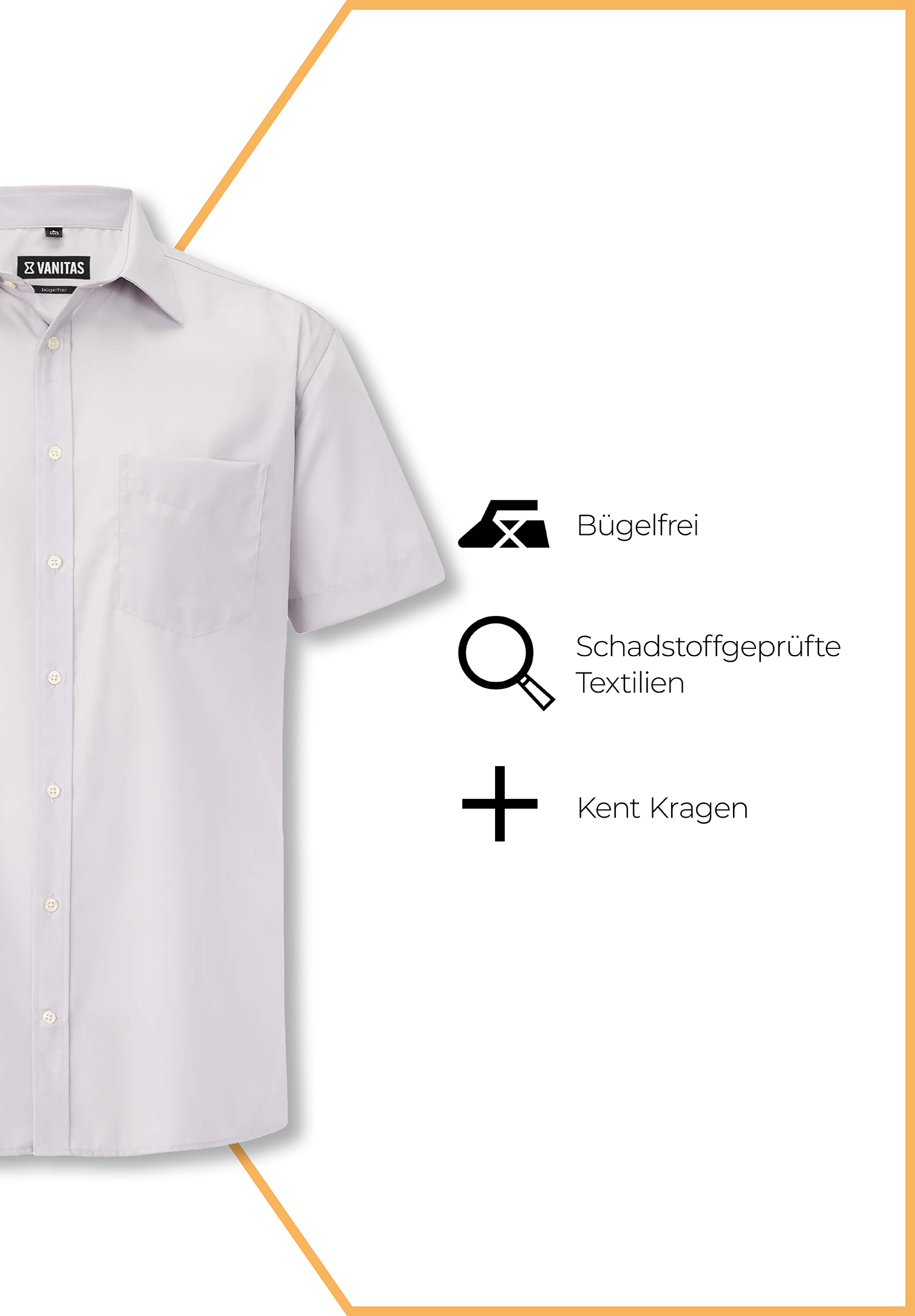perfekt hemd kurzarm 3 für 2 - hellgrau - 37/38