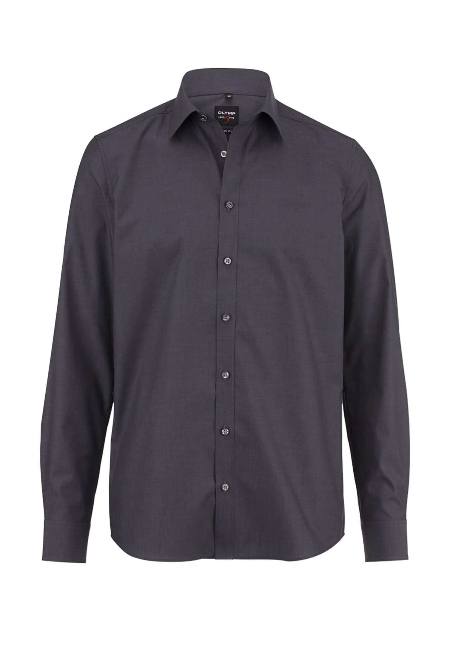 olymp level 5 slim fit langarm - armlänge extra lang 69cm - anthrazit - 46
