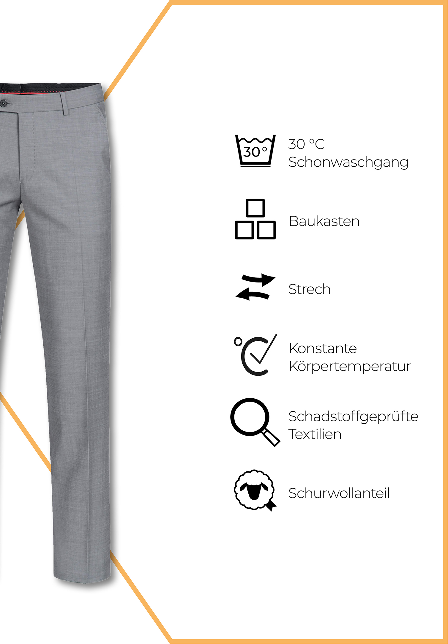 aerio hose modern fit - hellgrau - 48