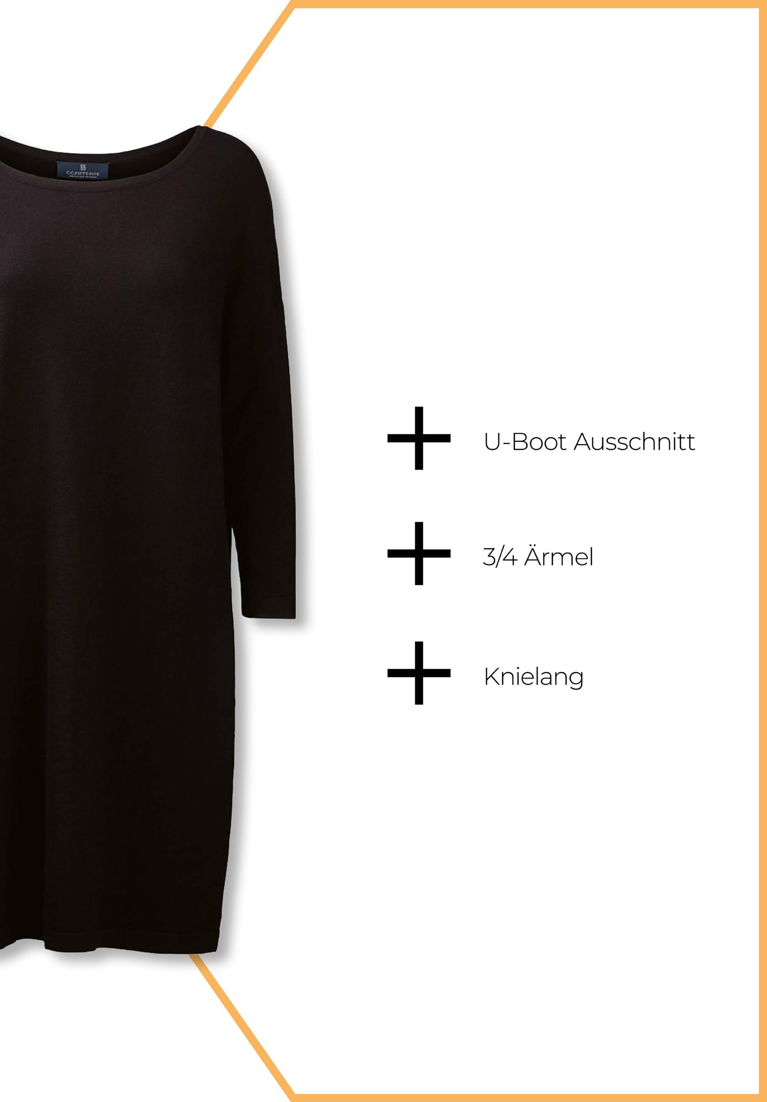 tunikakleid oversize fit - schwarz - l