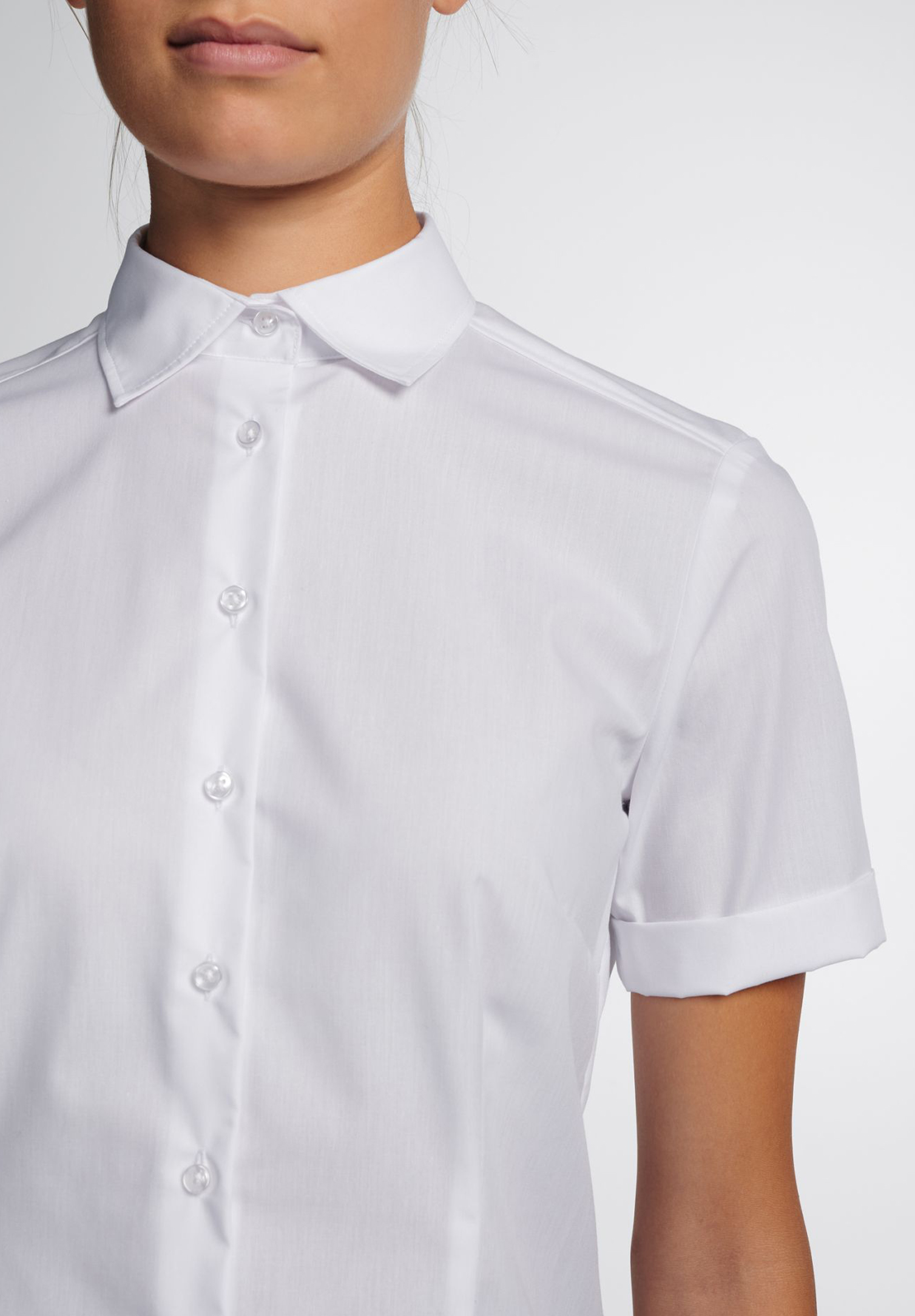eterna bluse popeline modern fit kurzarm - weiß - 44