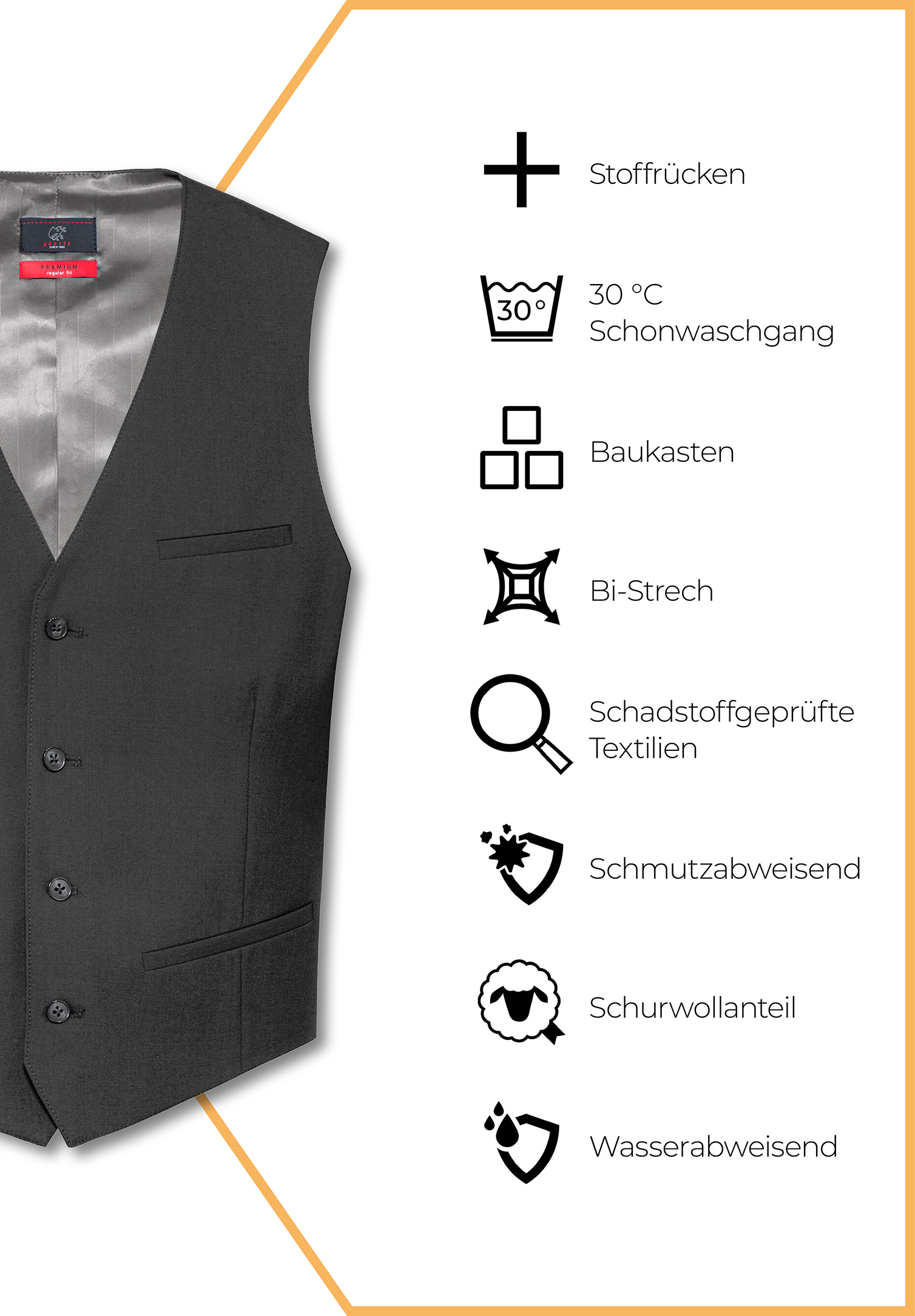 lux weste modern fit - anthrazit - 94