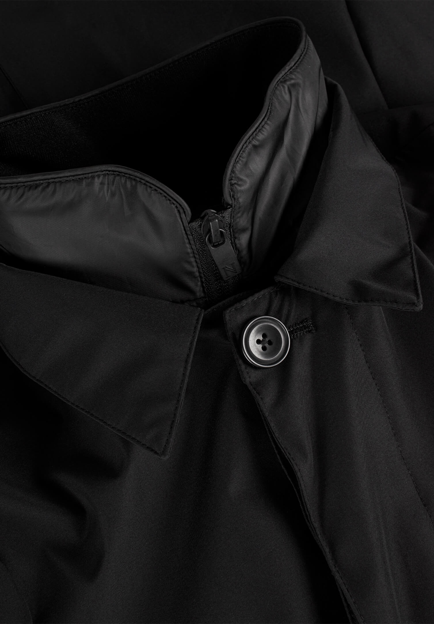 Herren Long Jacket mit Windleiste - schwarz - 3XL