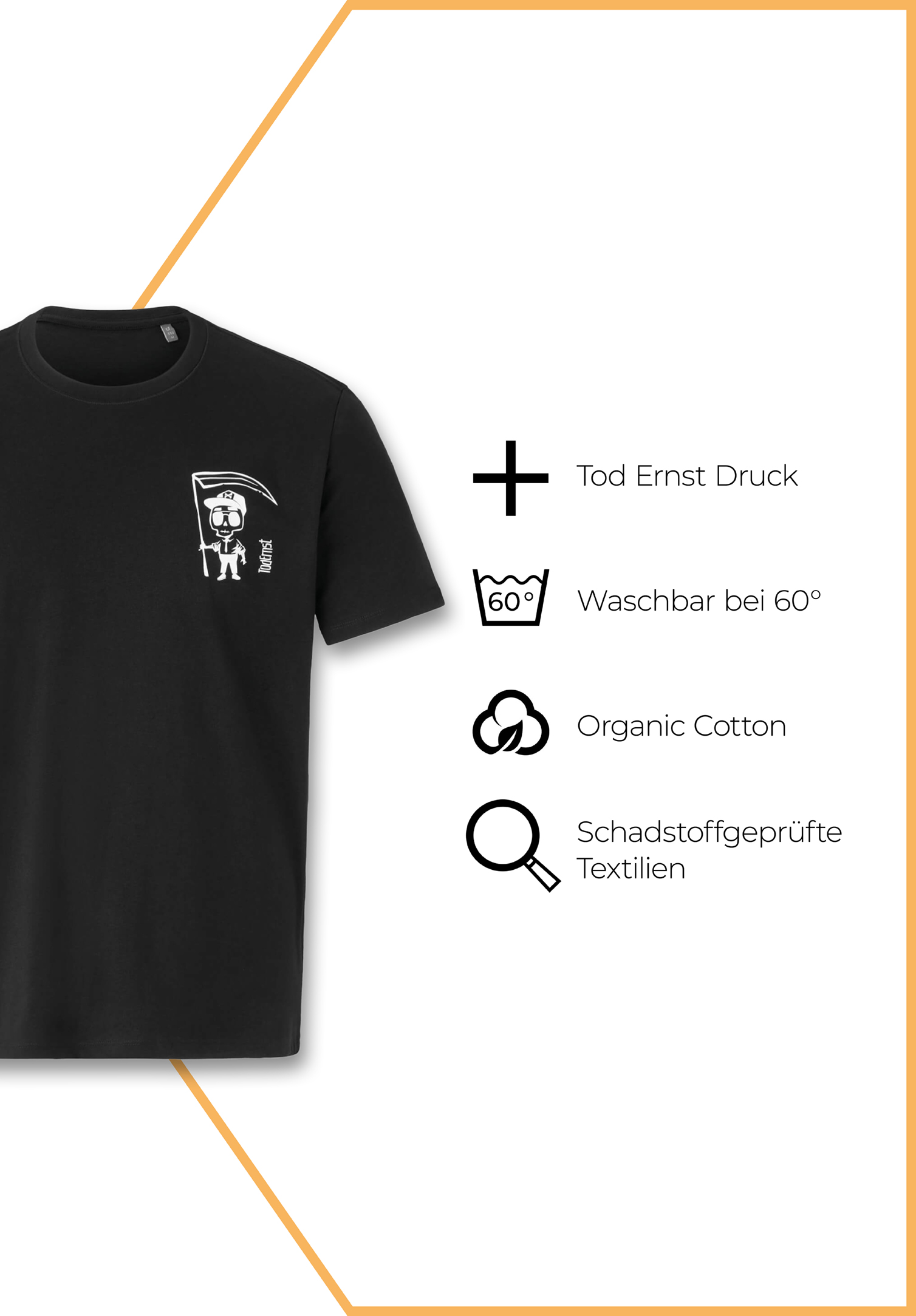 tod ernst herren t-shirt - schwarz - 4xl