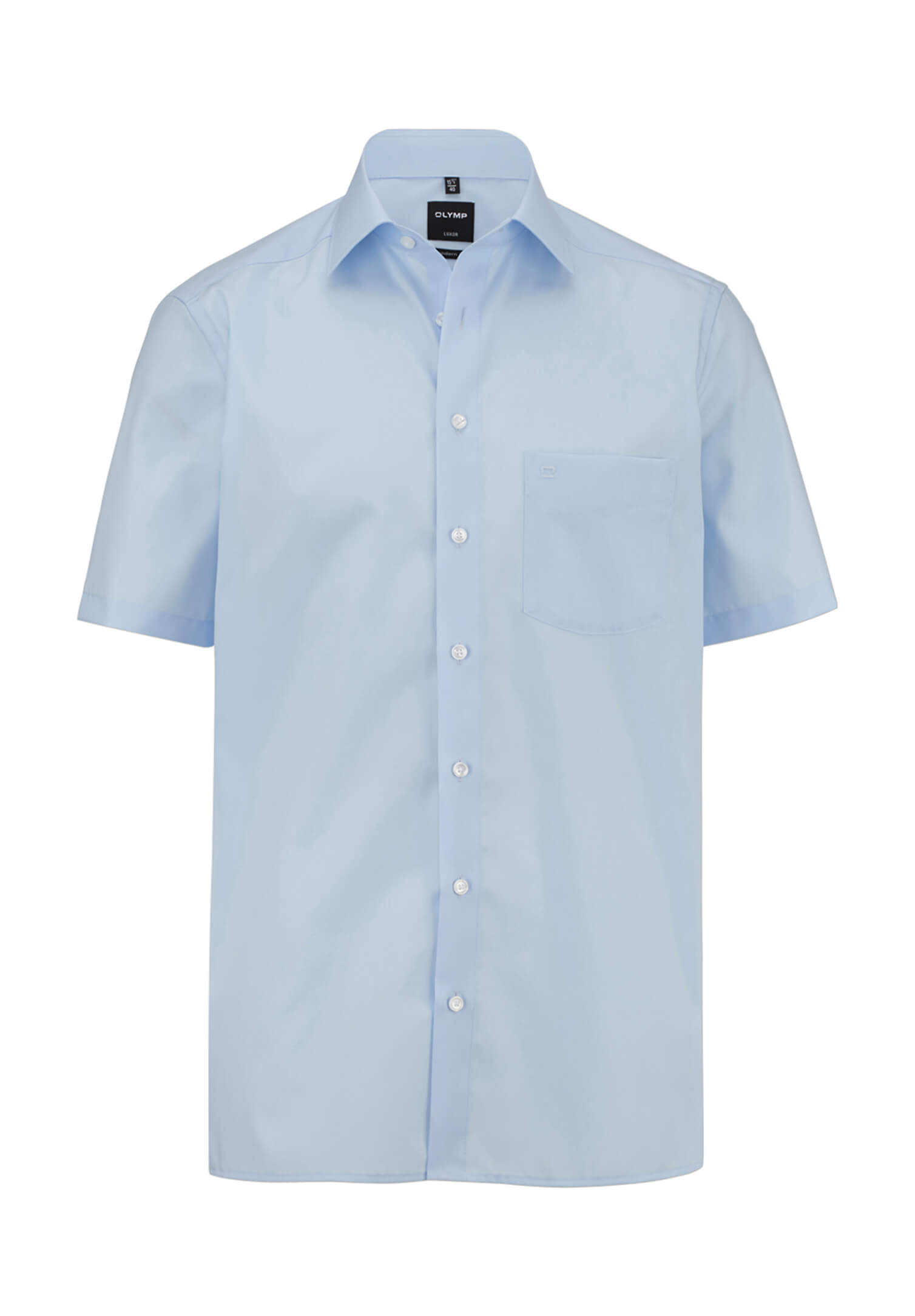 olymp luxor hemd chambray modern fit kurzarm - hellblau - 37