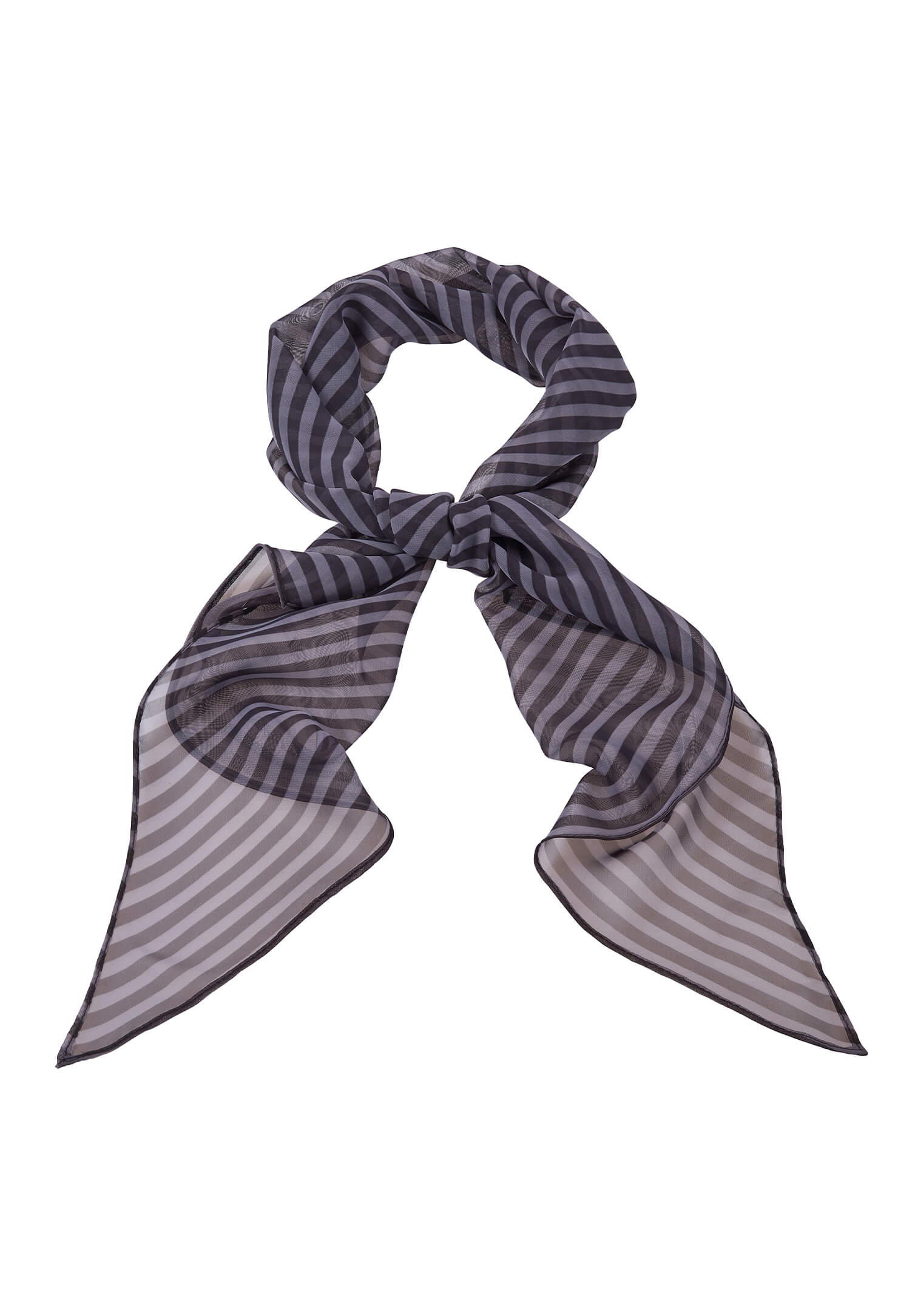 Tuch grau/hellgrau gestreift 140 x 30 cm