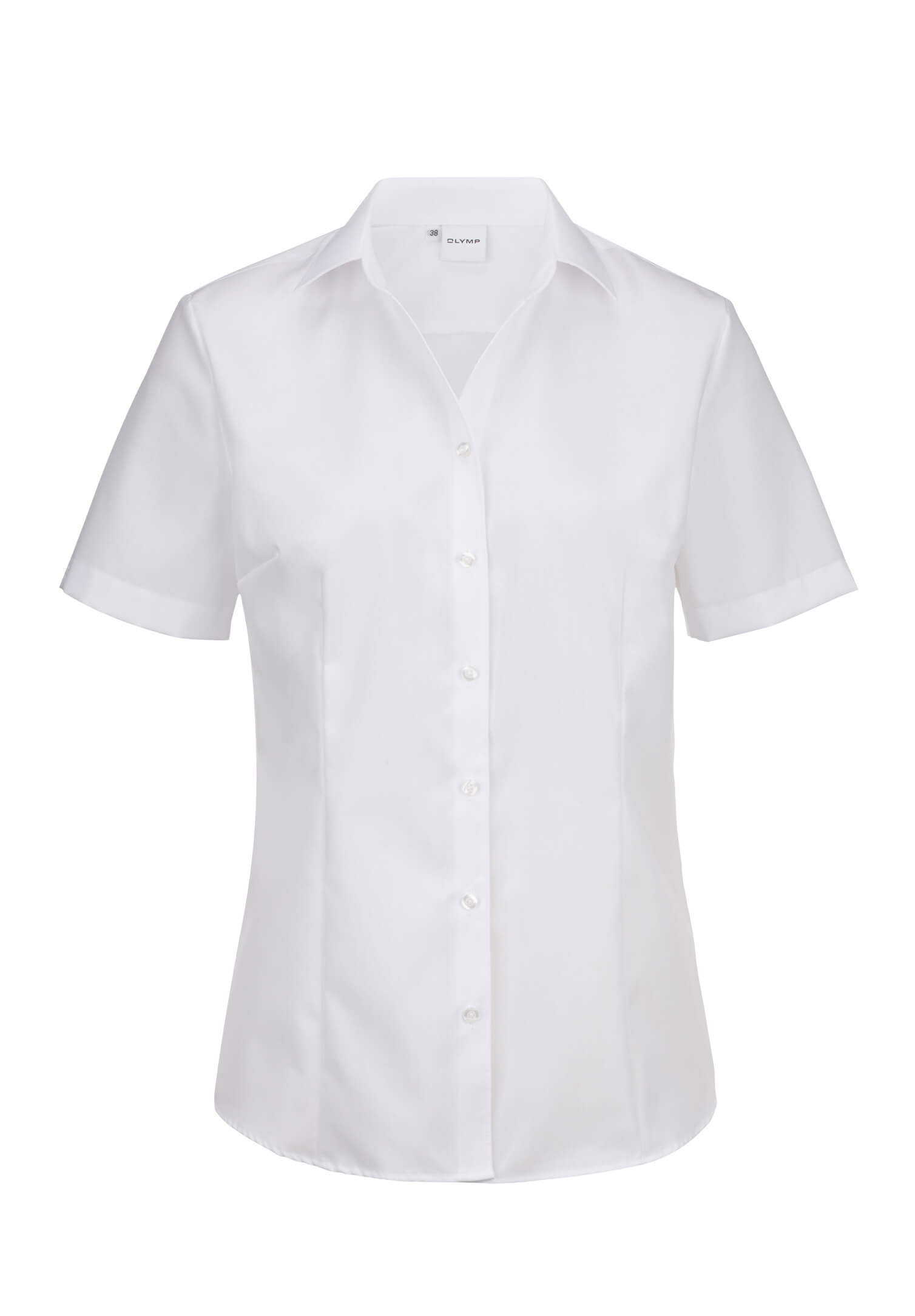 luxor bluse uni comfort fit kurzarm - weiß - 52