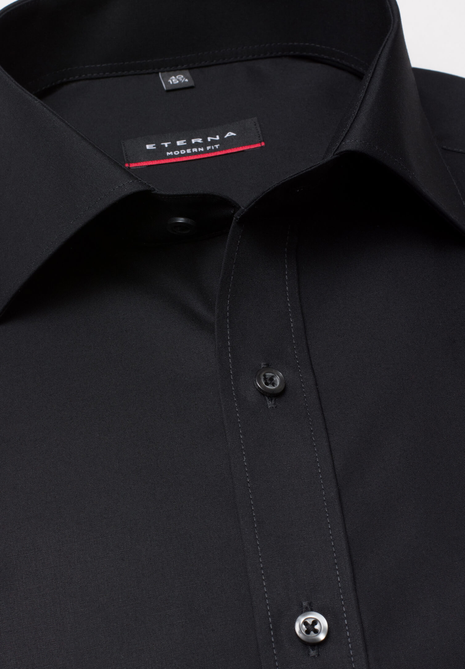 eterna hemd modern fit langarm - schwarz - 48