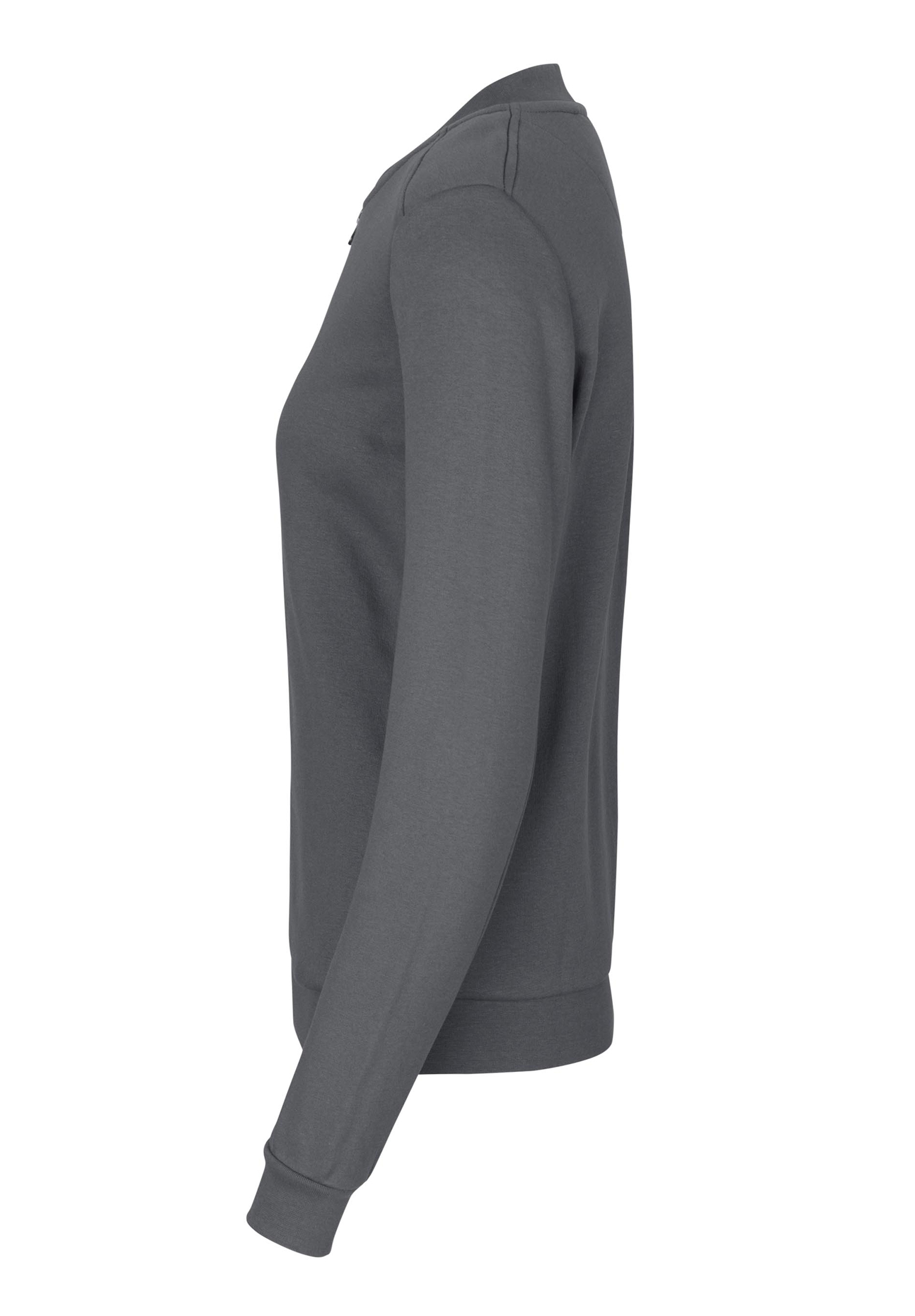 damen sweatjacke mit blousonkragen - grau - 5xl