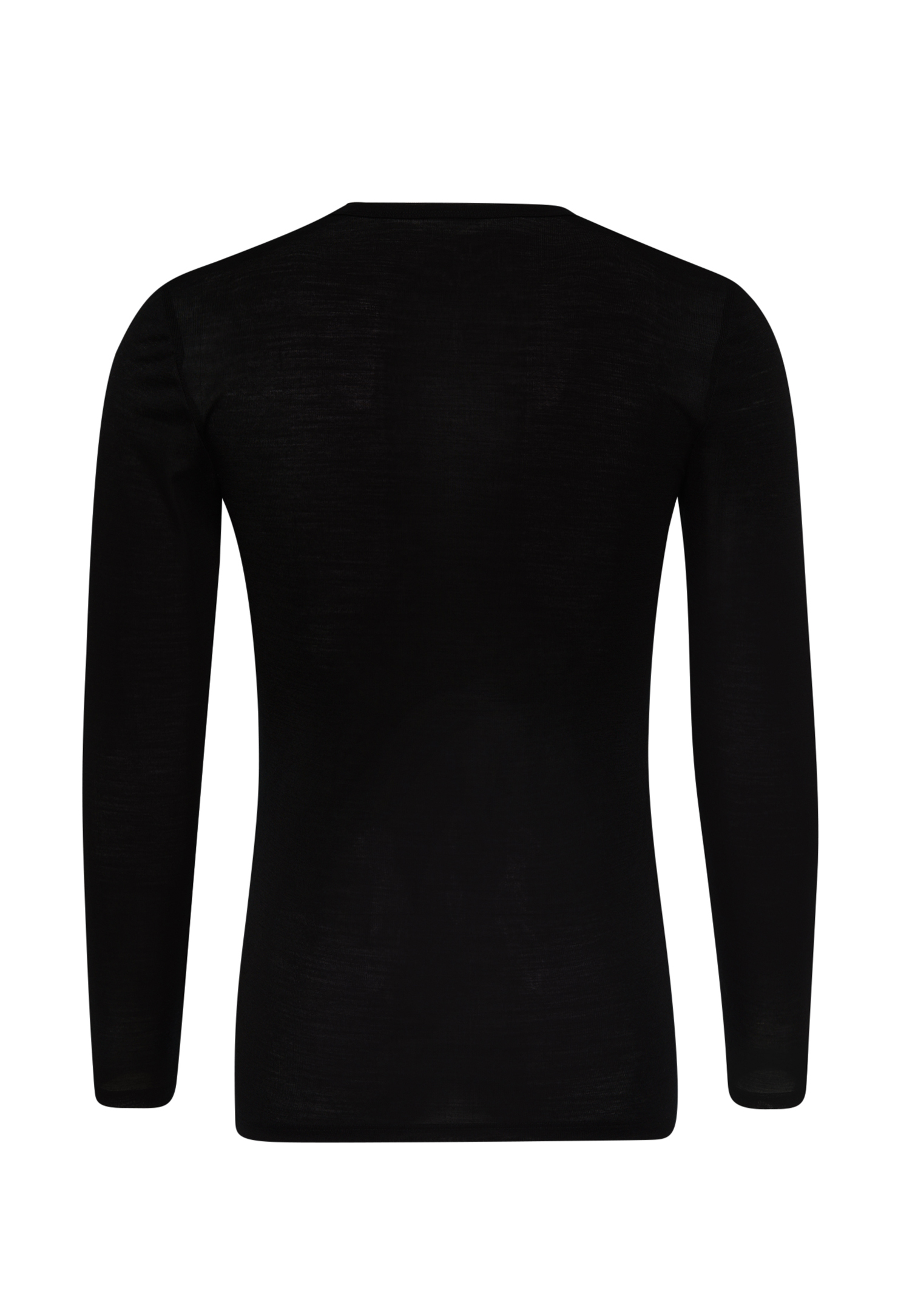 herren langarmshirt merino - schwarz - 5/m