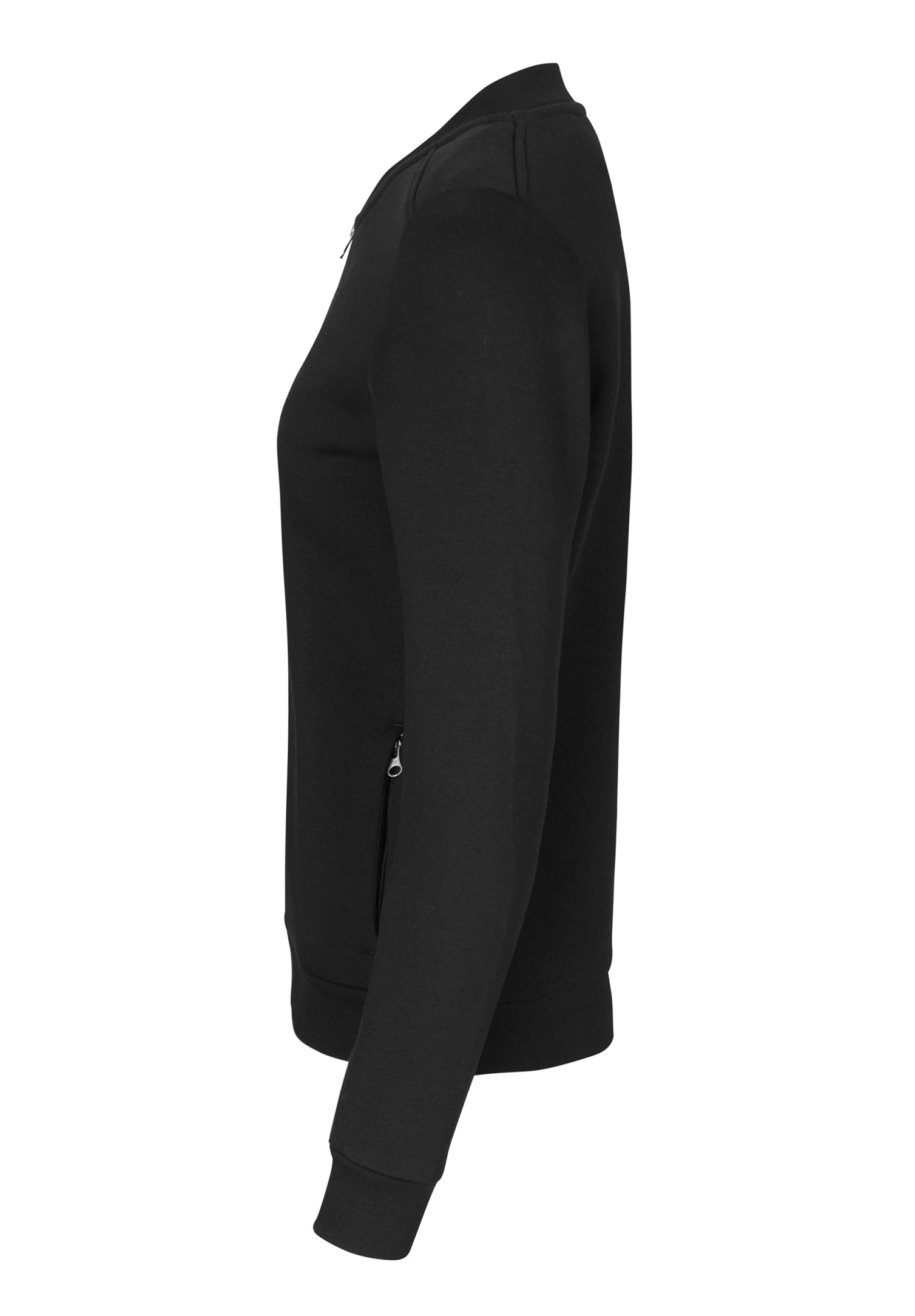 damen sweatjacke mit blousonkragen - schwarz - 5xl