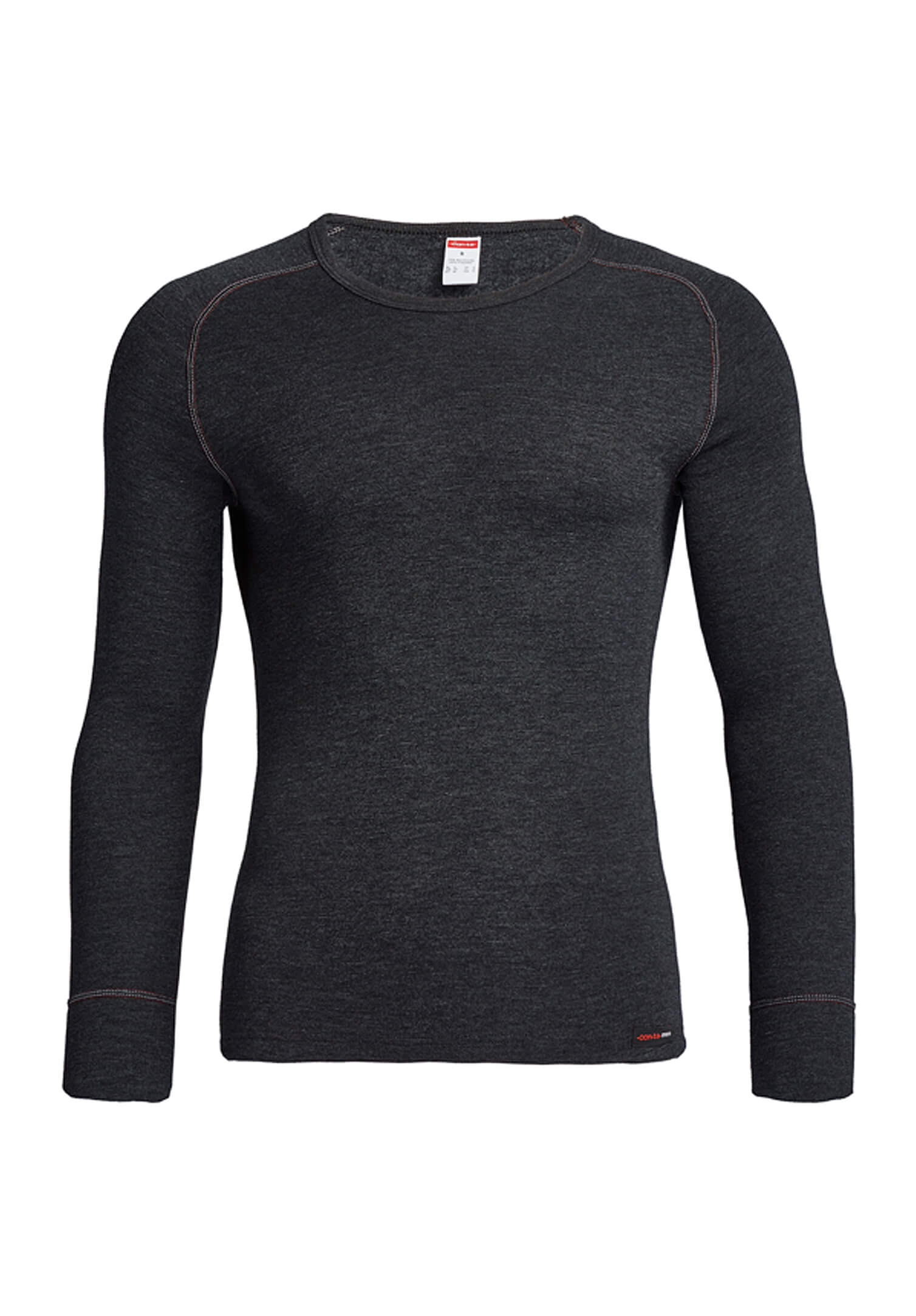 herren thermo langarmshirt - schwarz melange - 5/m