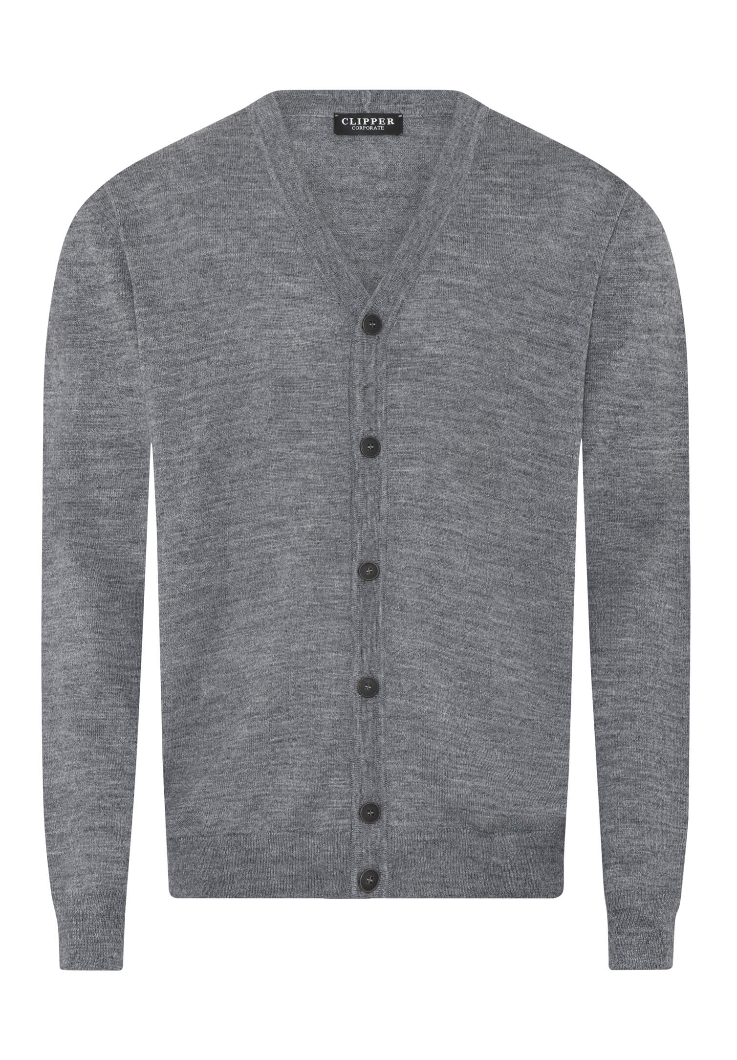 herren strickjacke modern fit - grau meliert - 3xl