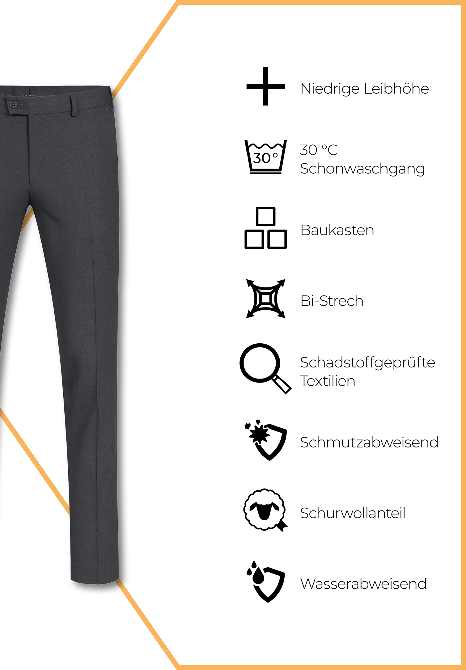 lux hose slim fit - anthrazit - 52