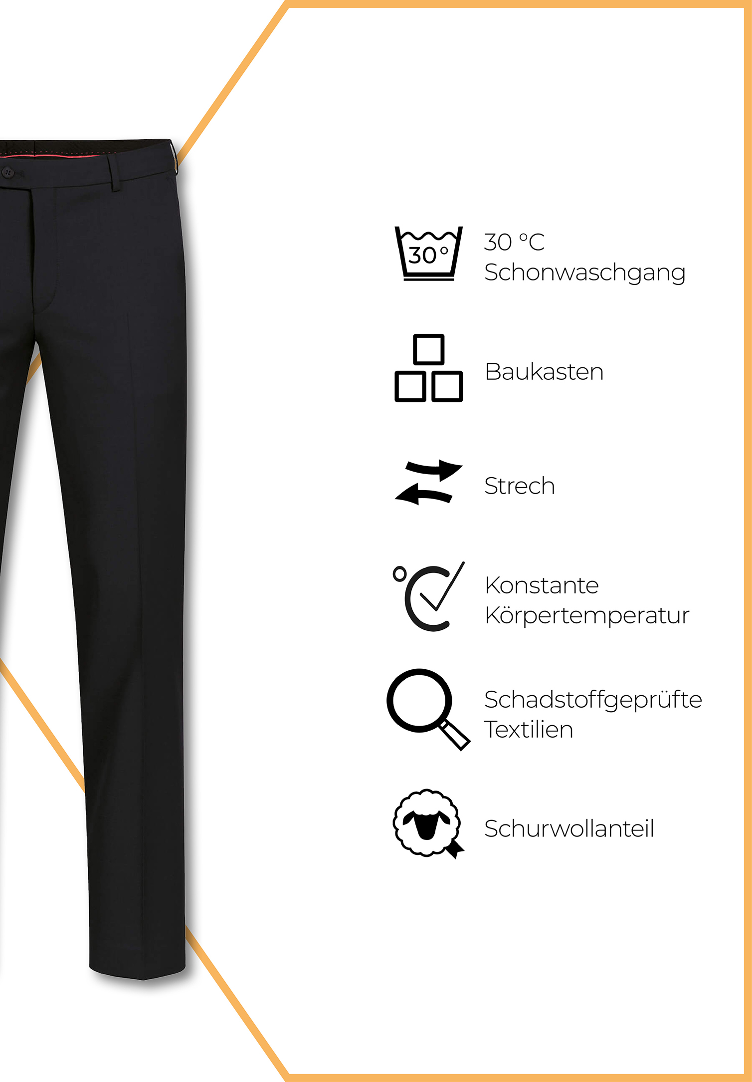 aerio hose modern fit - schwarz - 102