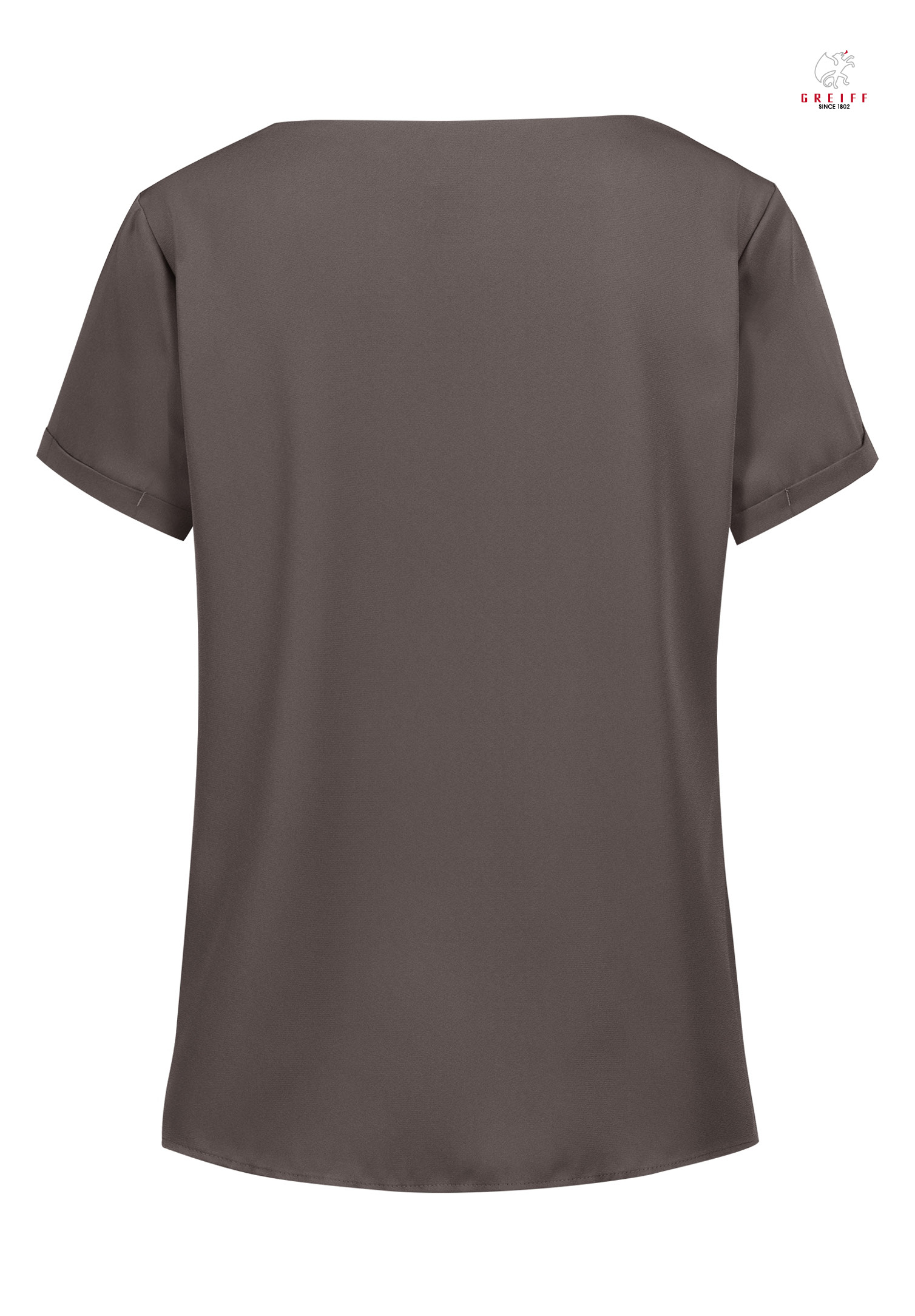 chiffon shirt kurzarm - taupe - 32