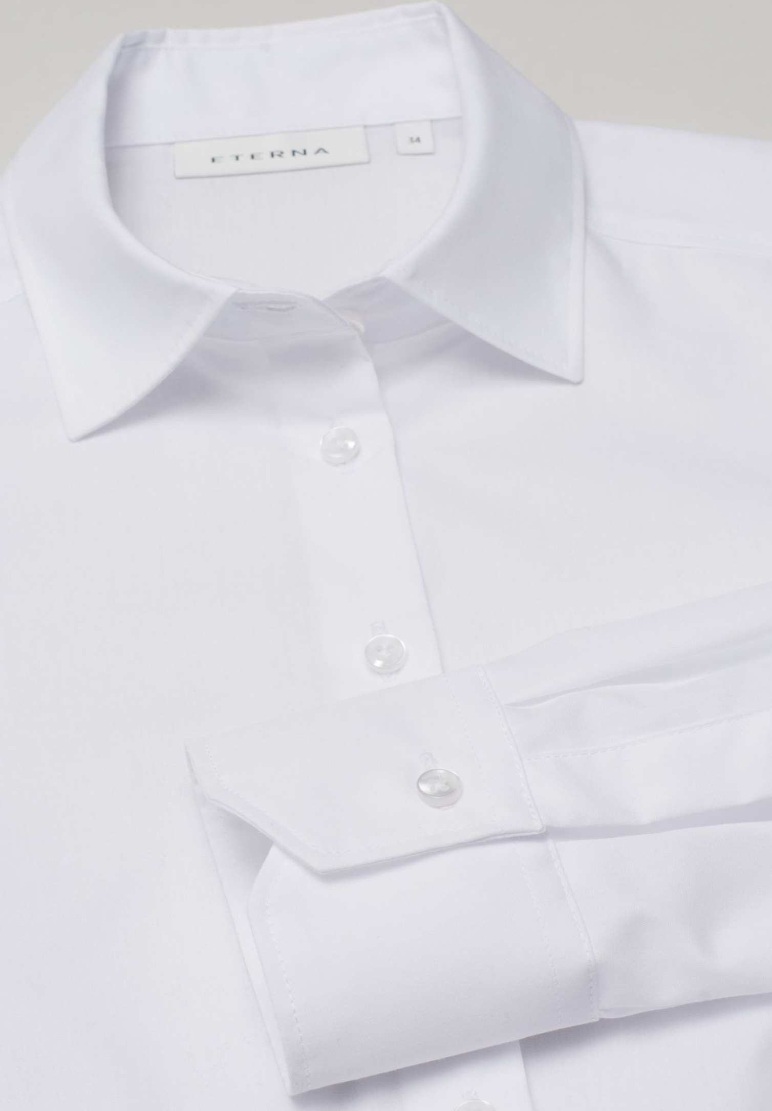 eterna bluse popeline modern fit langarm - weiß - 44
