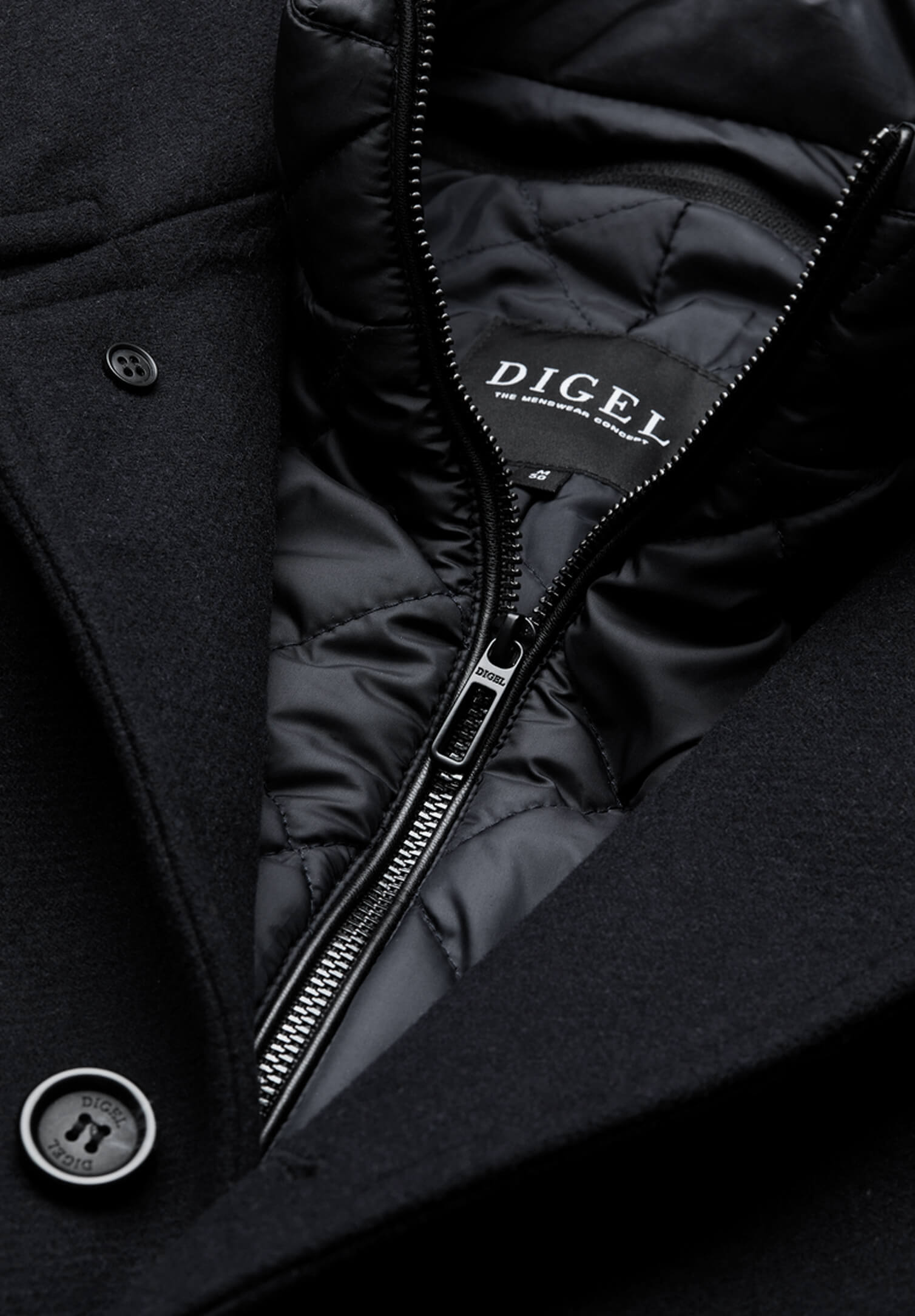 digel business wollmantel - schwarz - 58