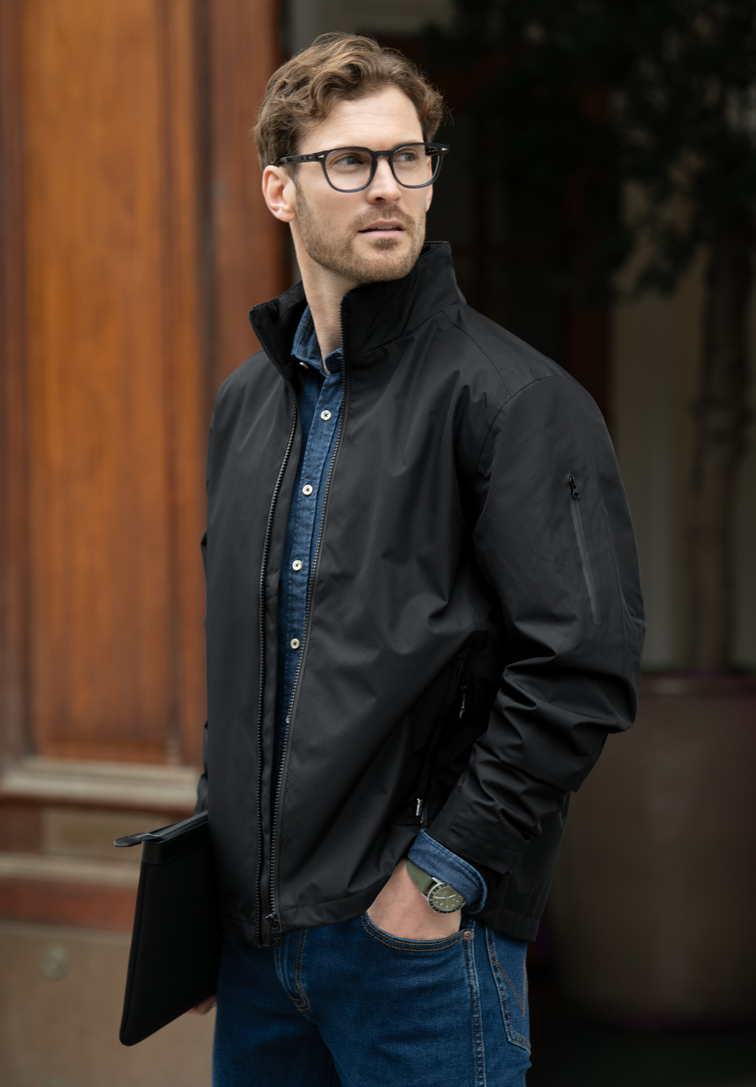 herren fahrdienstfunktionsjacke - schwarz - l