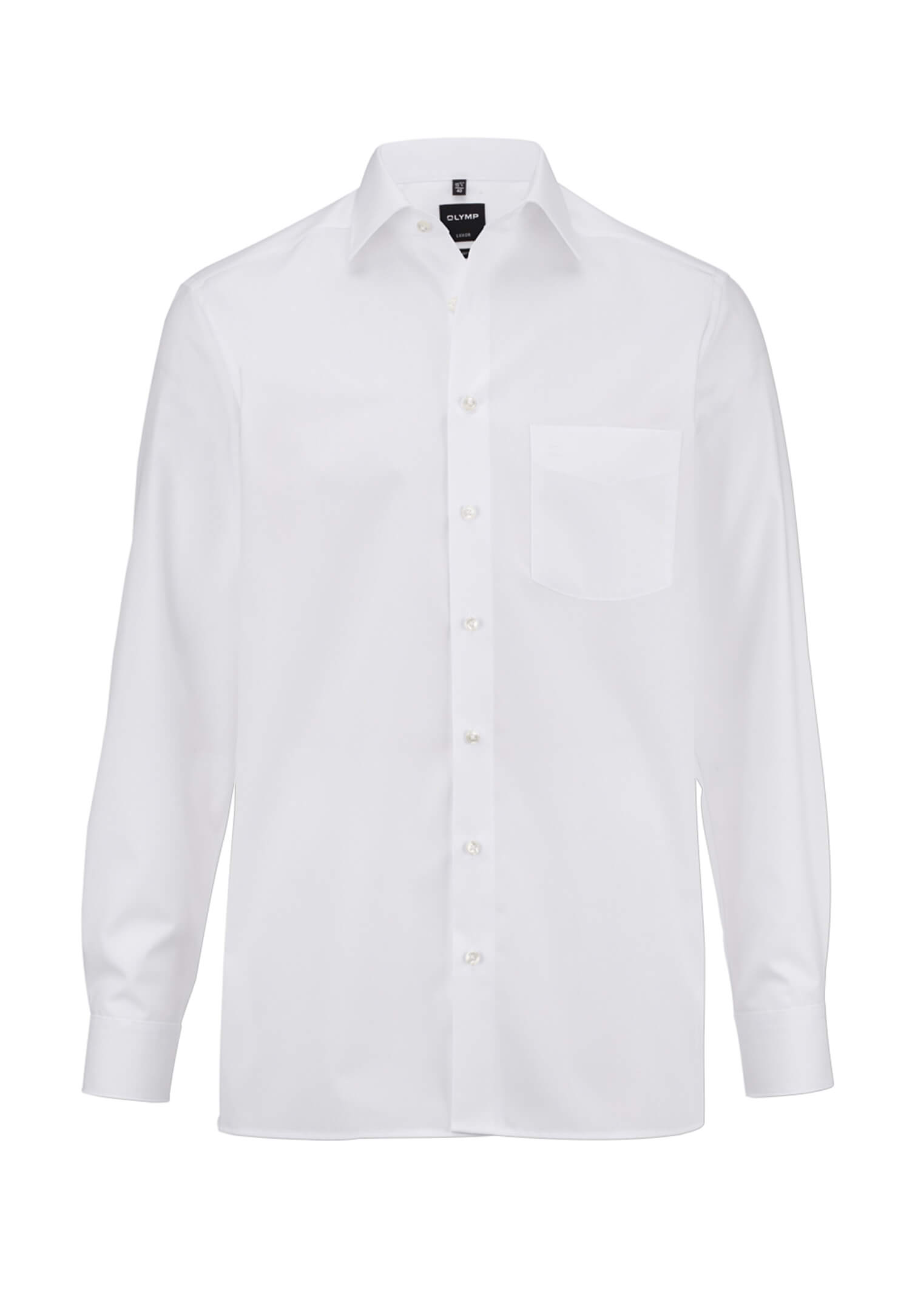 olymp luxor hemd uni modern fit langarm - armlänge normal - weiß - 47