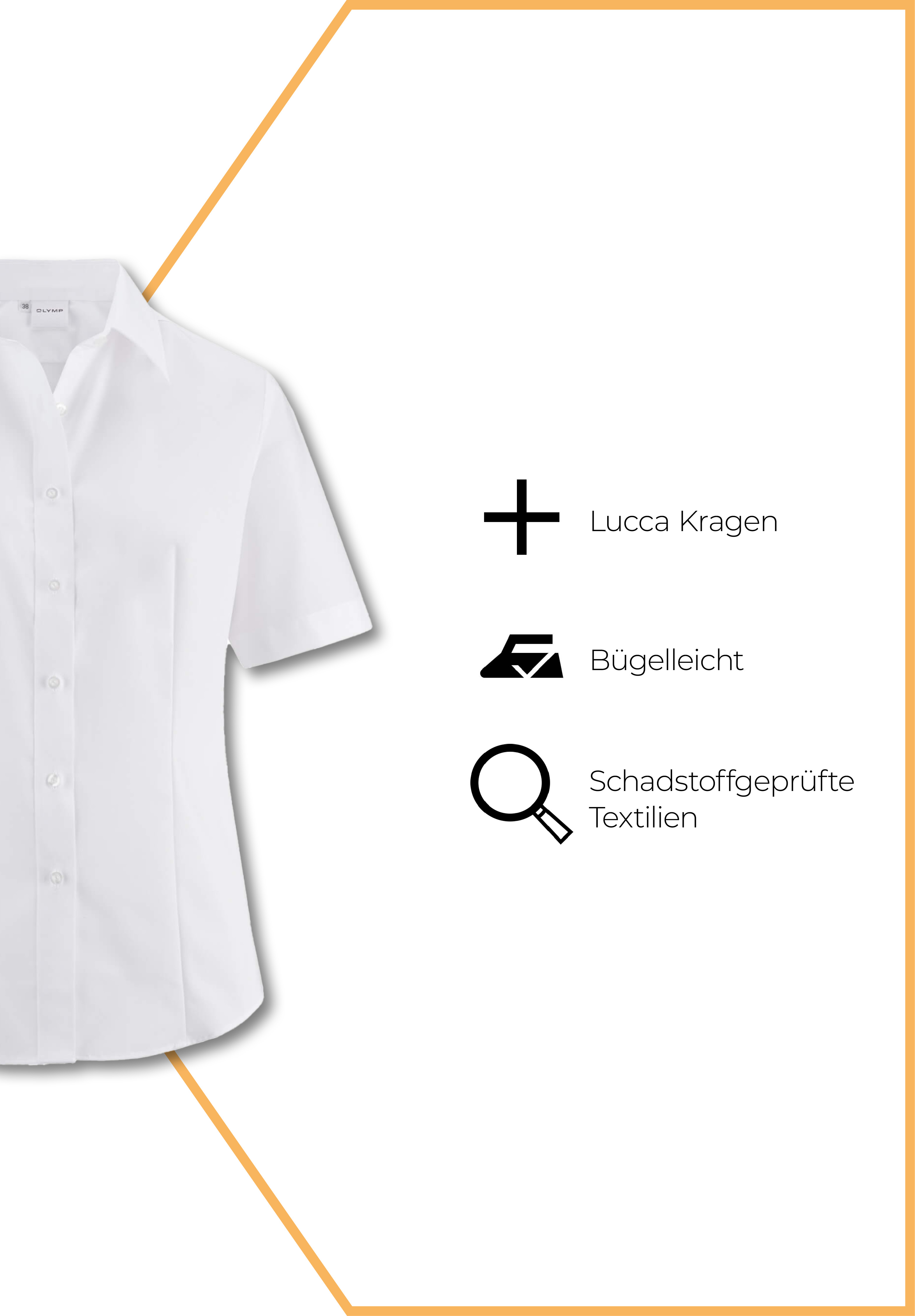 olymp bluse tendenz kurzarm - weiß - 48