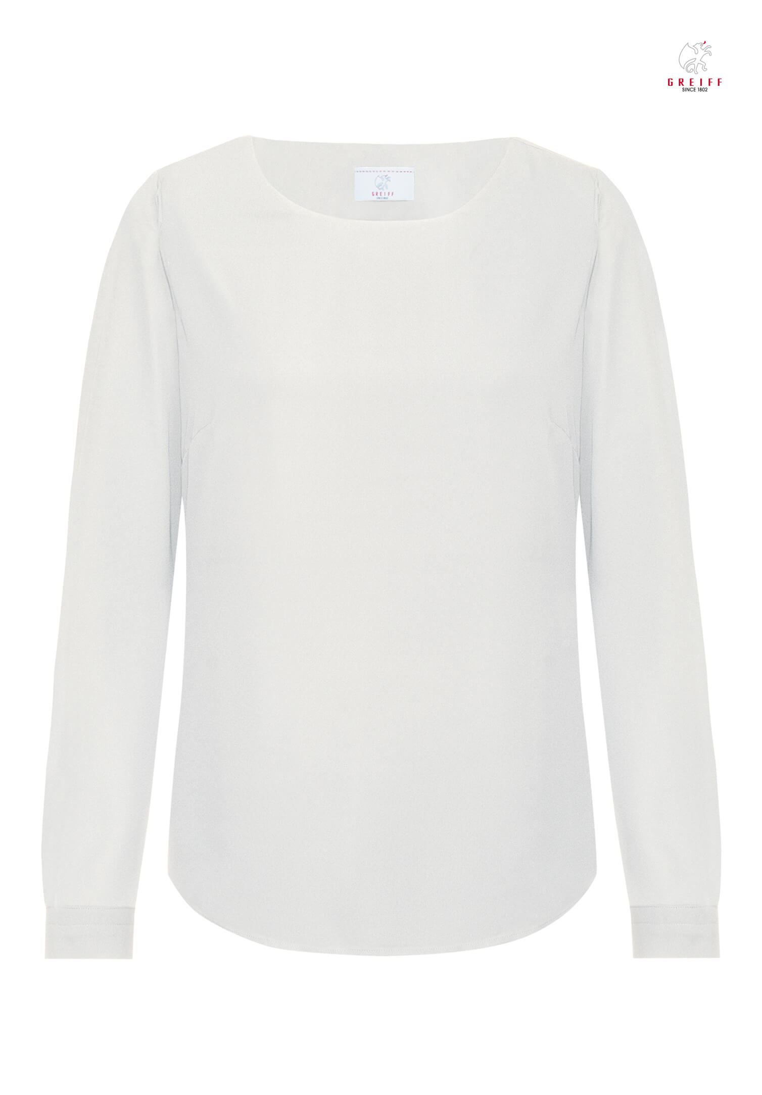 Chiffon Shirt Langarm - weiß - 32
