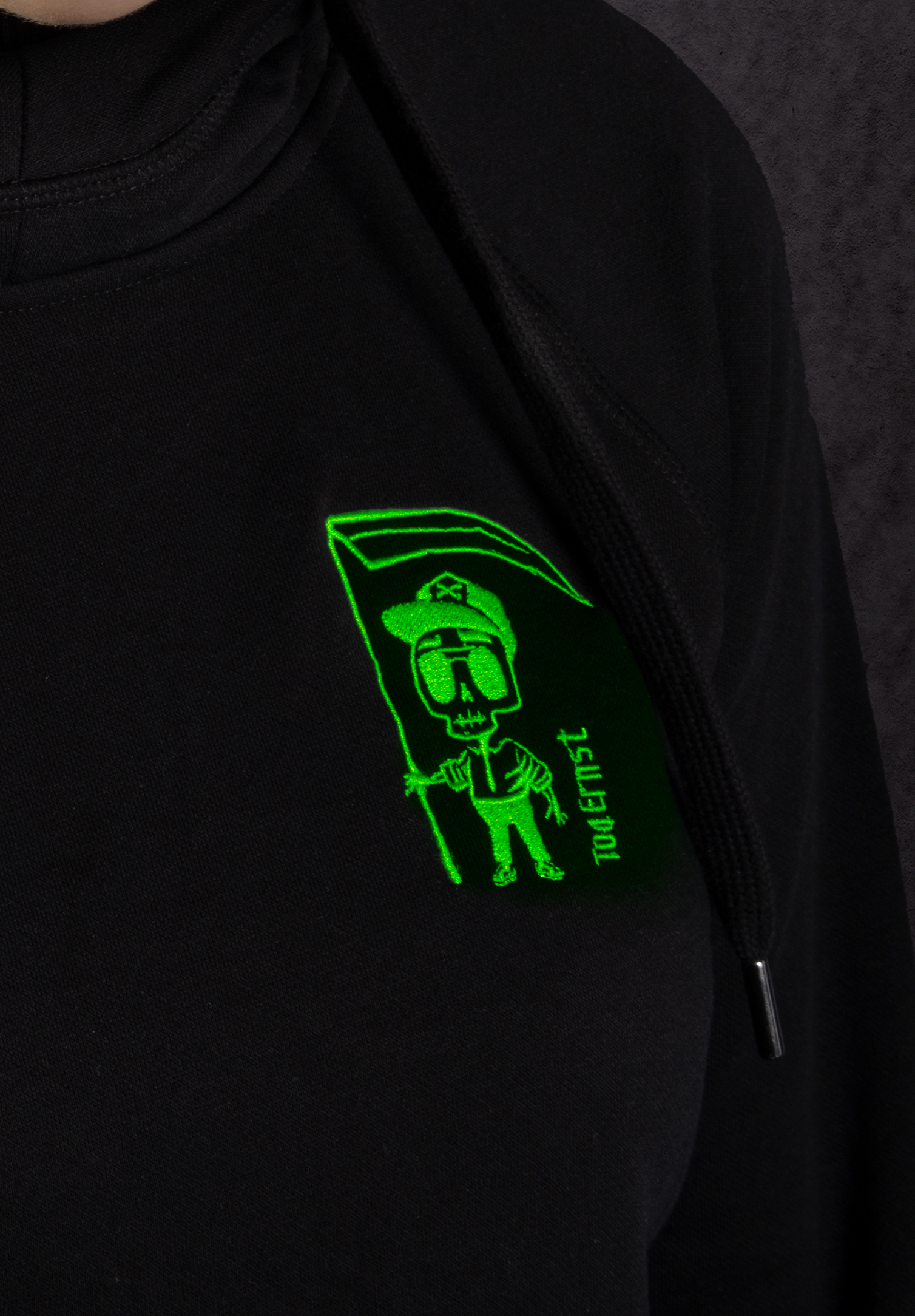 tod ernst damen hoodie neon - neon grün - 3xl