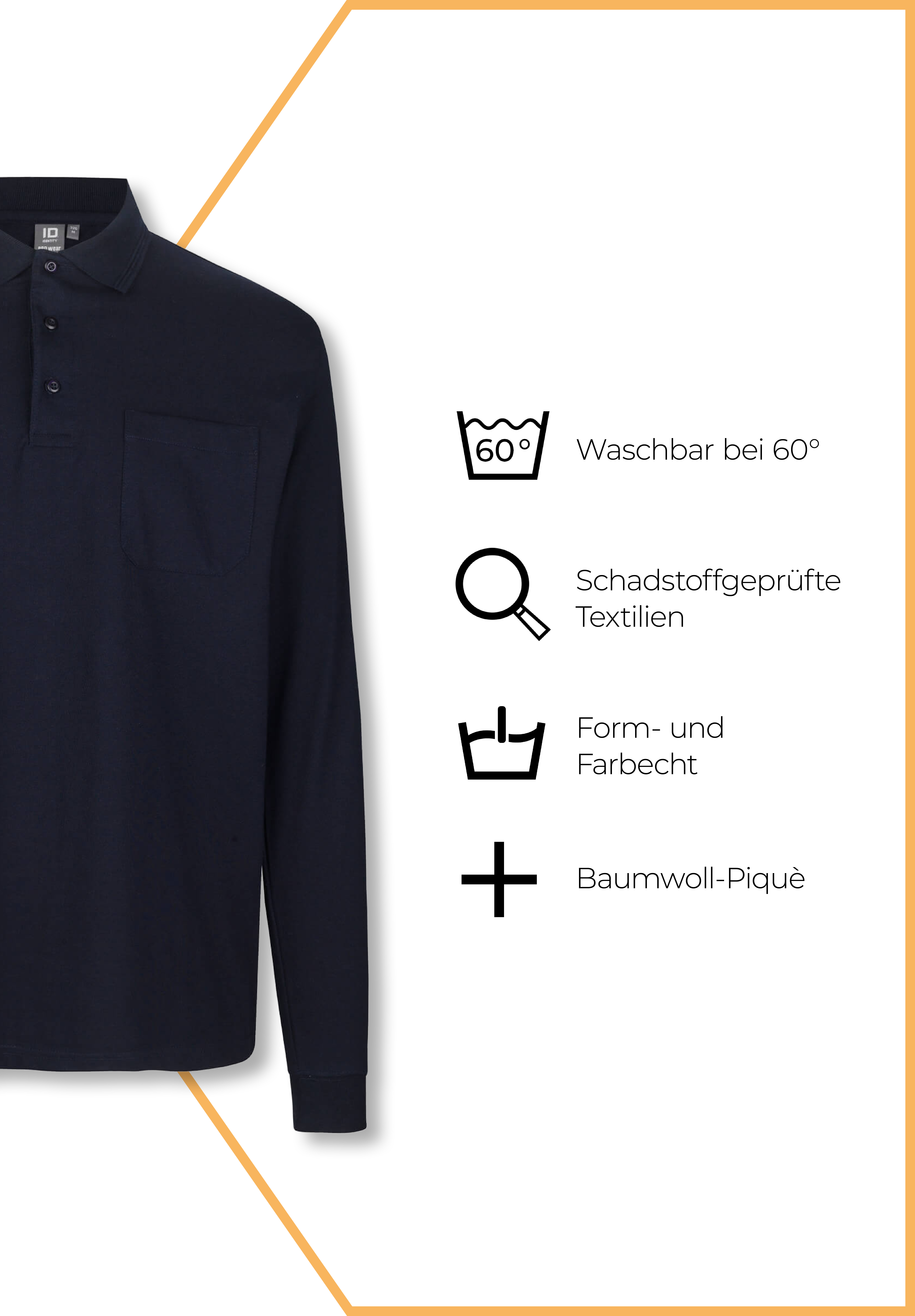 herren poloshirt langarm - navy - 5xl