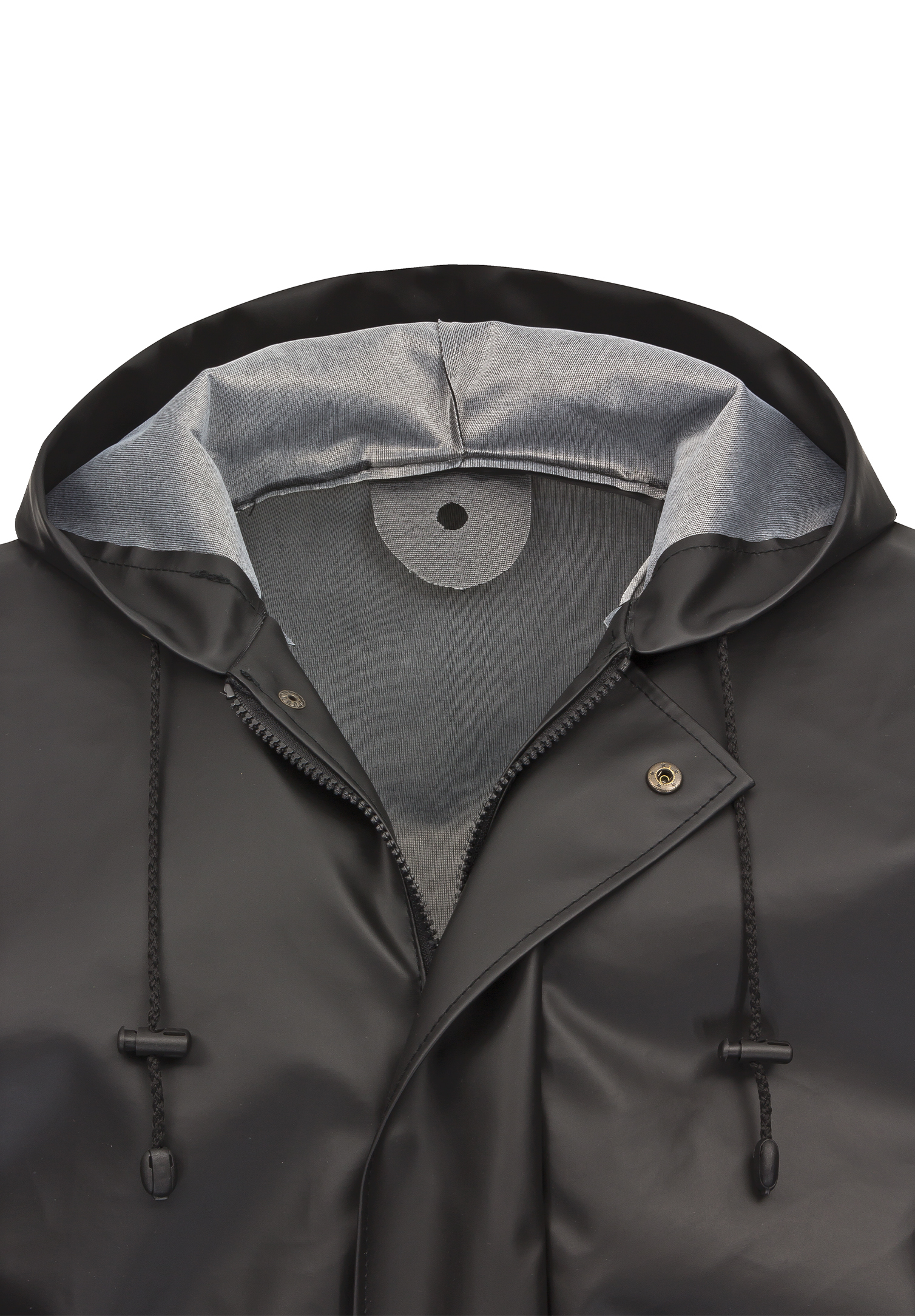 regenjacke schwarz mit kapuze - wind-und einlaufschutz - 48 -