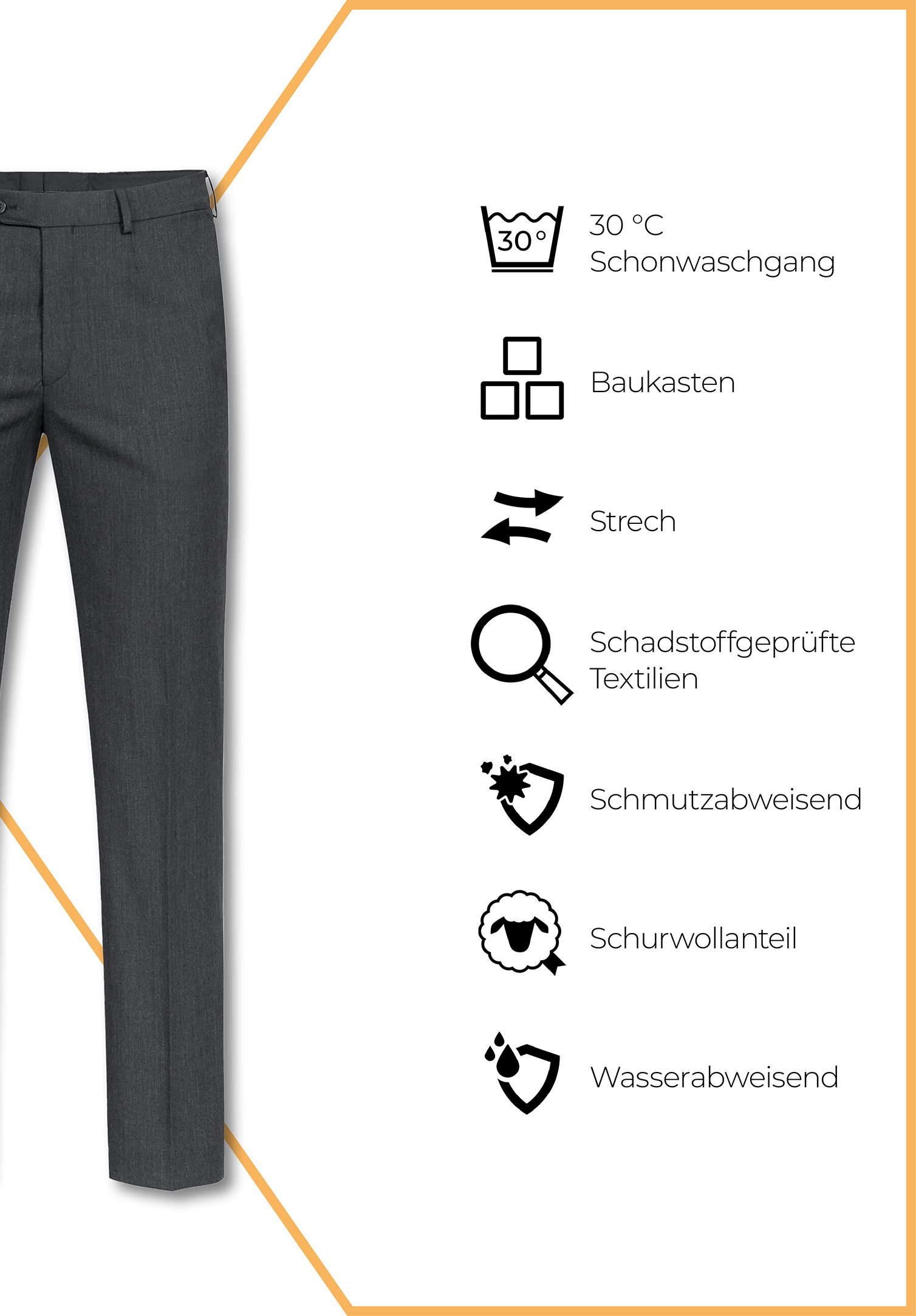 vito hose modern fit - anthrazit - 46
