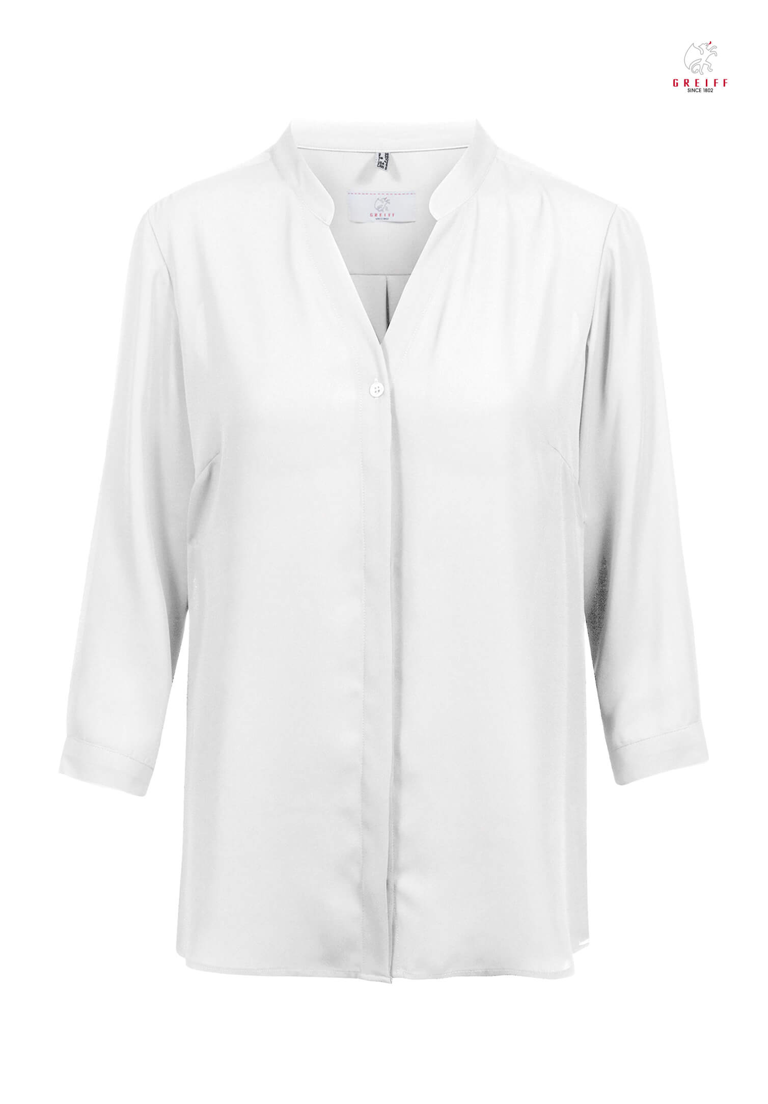 chiffon bluse v-ausschnitt - weiß - 40