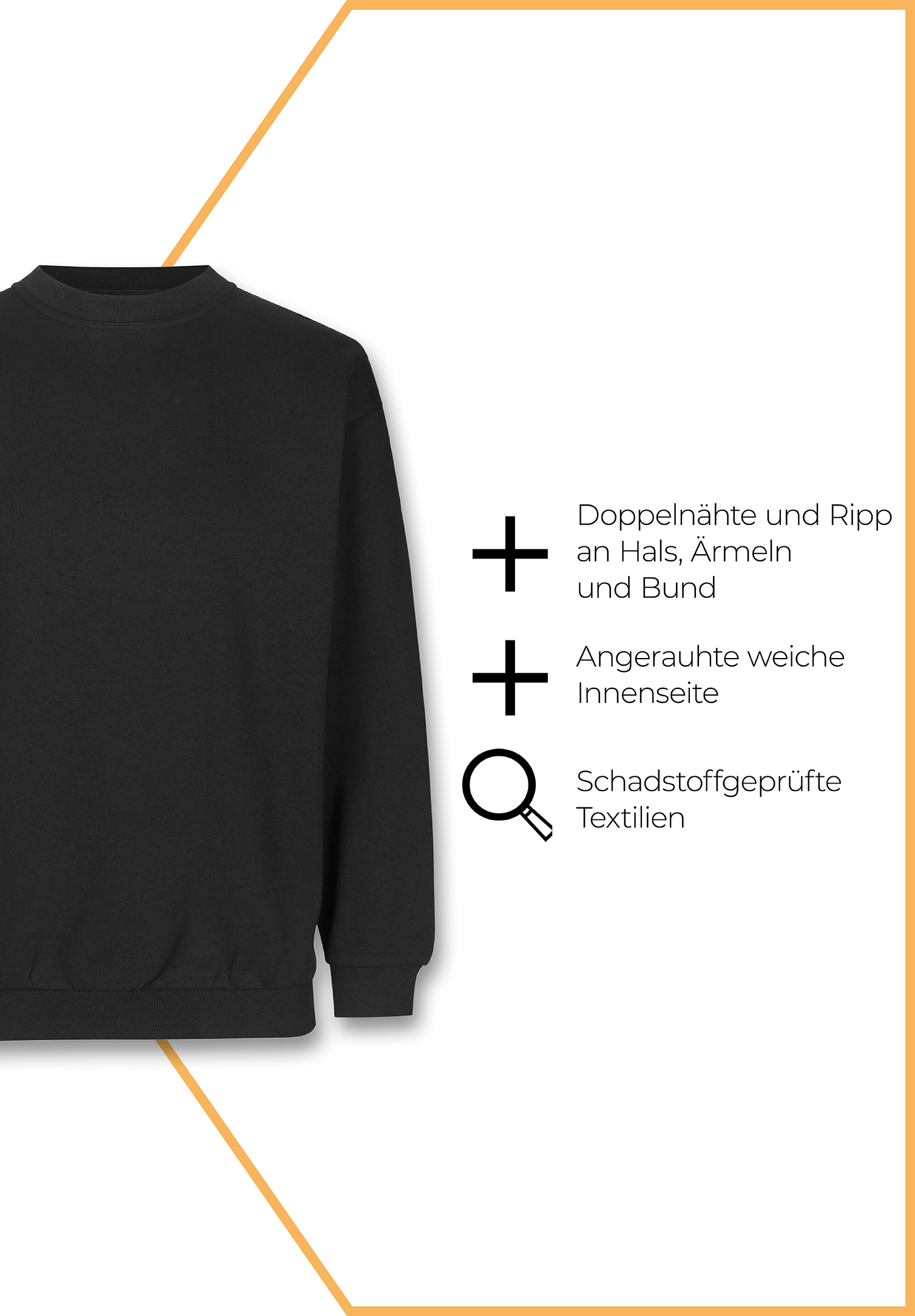 klassisches sweatshirt - schwarz - 5xl