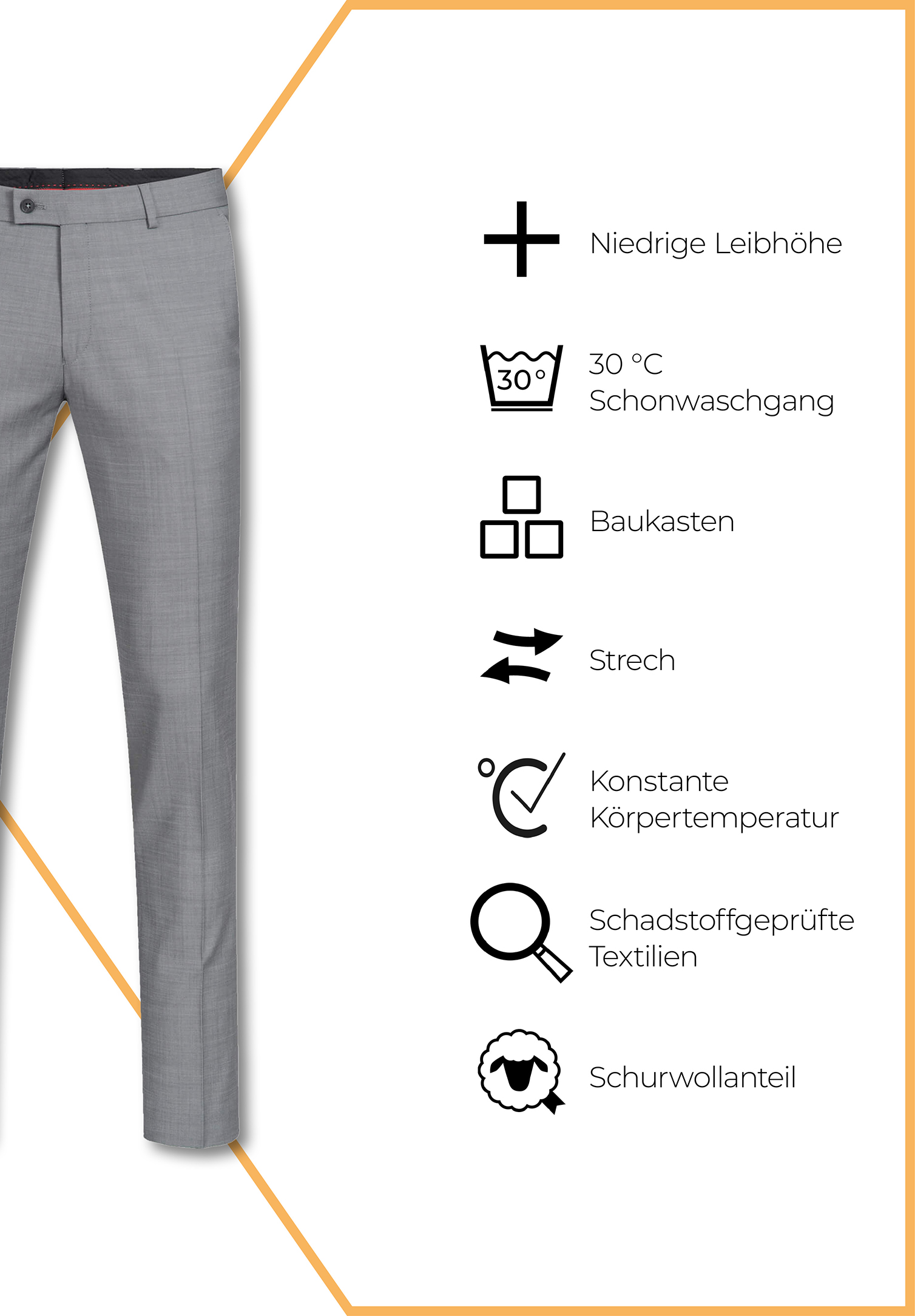aerio hose slim fit - hellgrau - 48