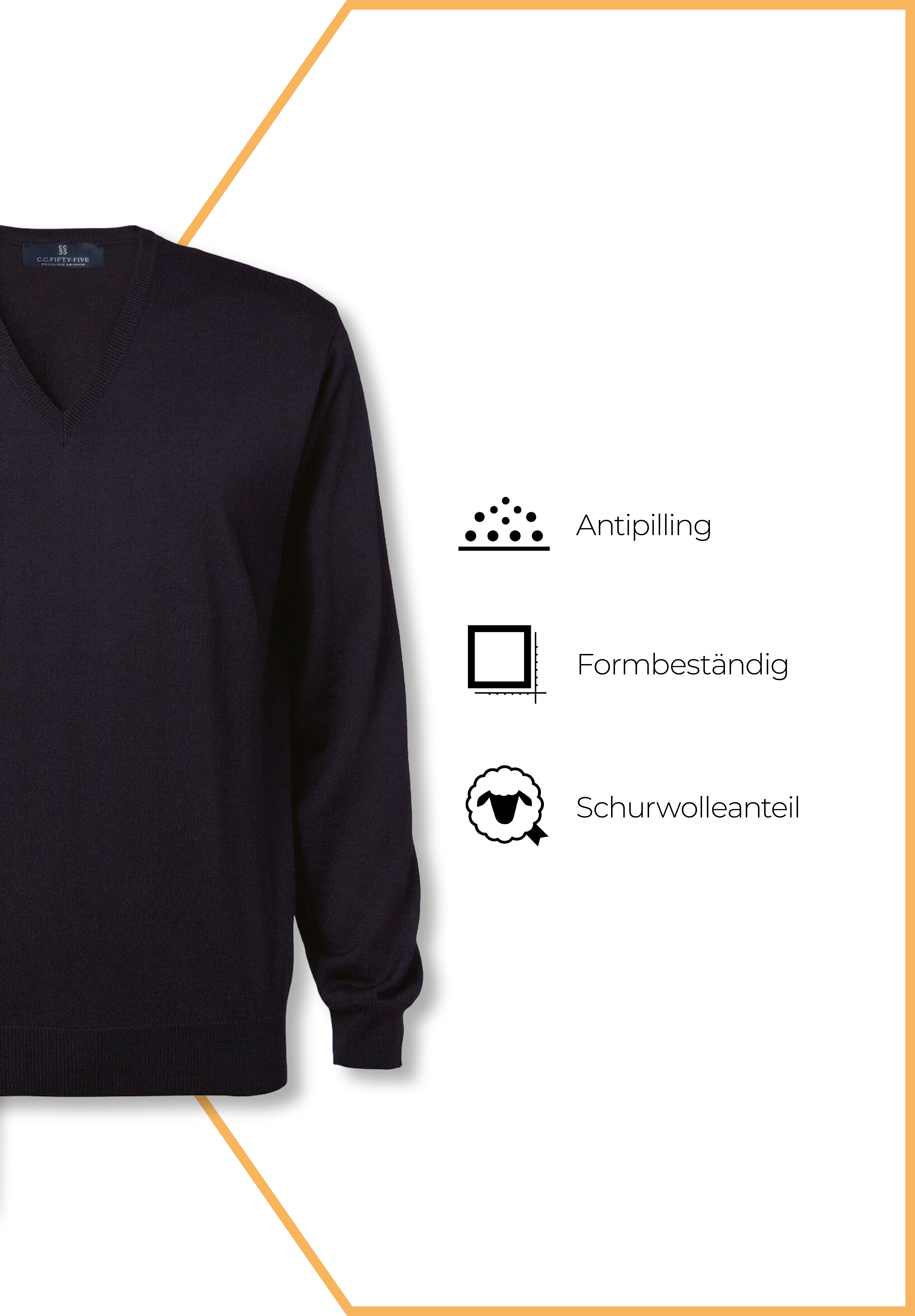 herren feinstrick pullover modern fit - marine - l
