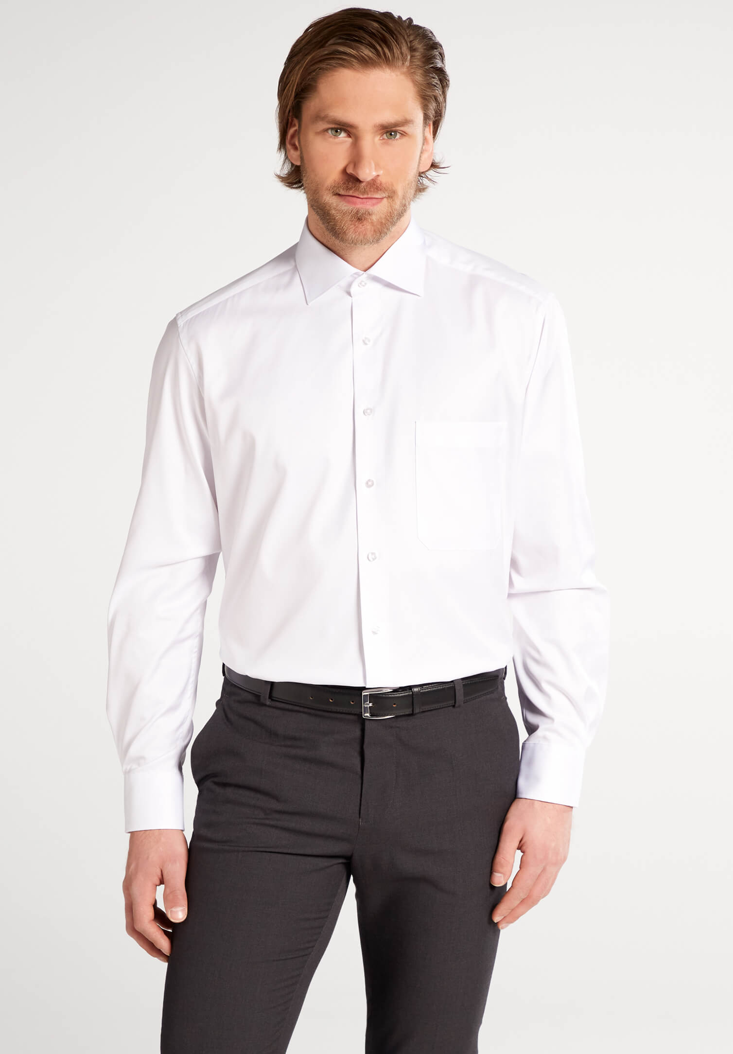 eterna hemd blickdicht comfort fit langarm - armlänge extra lang 68cm - weiß - 43