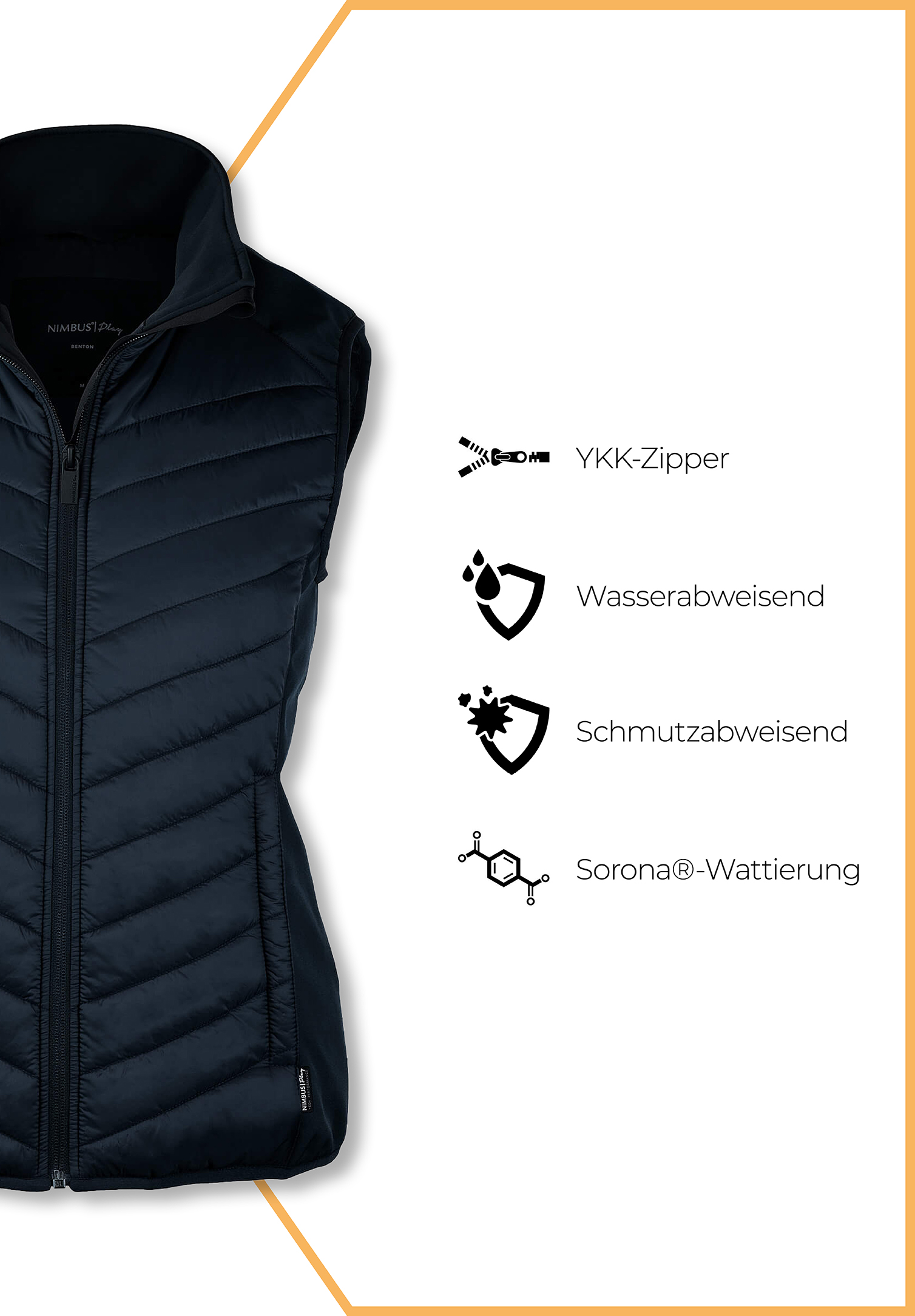 damen hybridweste - marine - xs