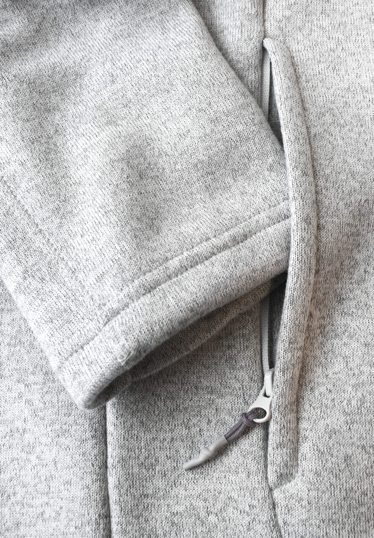 damenjacke strickfleece - hellgrau meliert - s