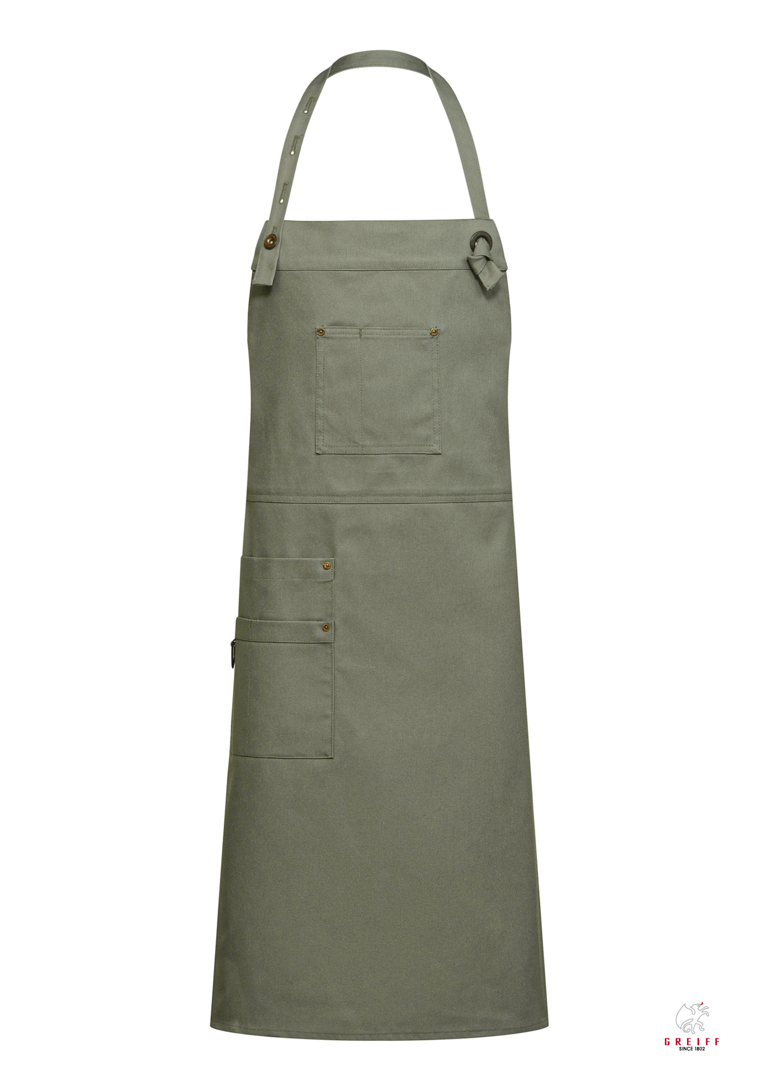 unisex floristik latzschürze - olivgrün - one size