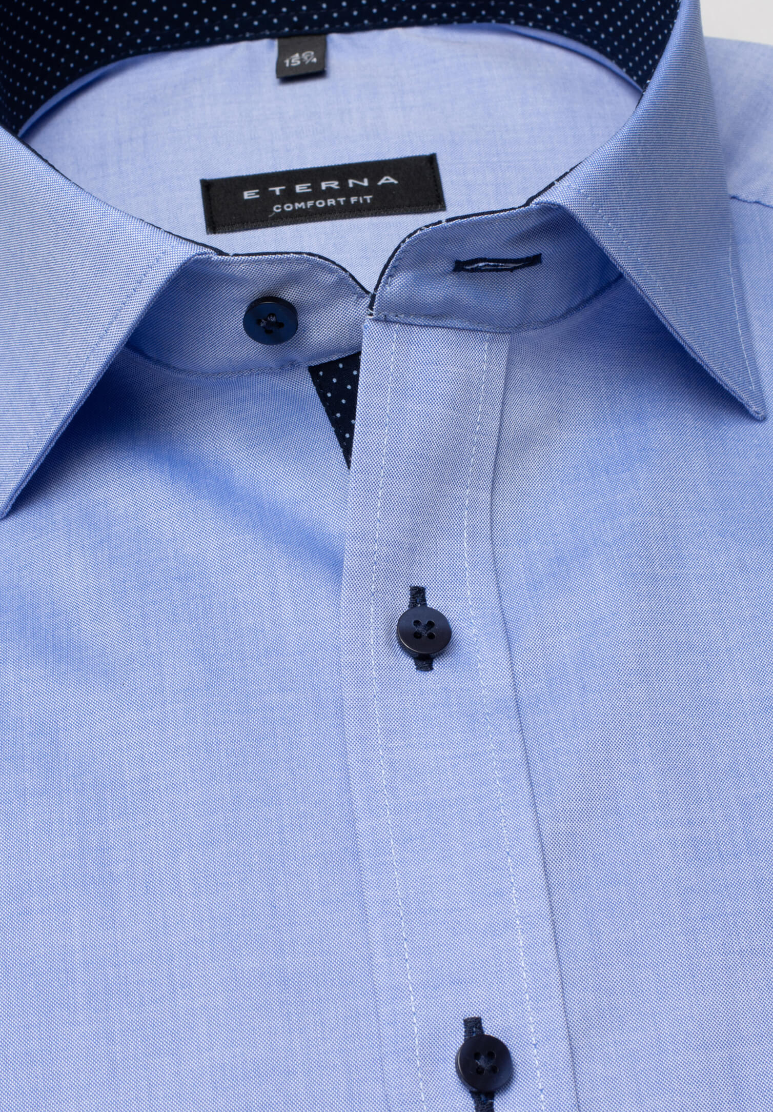 eterna hemd pinpoint comfort fit langarm - hellblau - 45 - extra lang