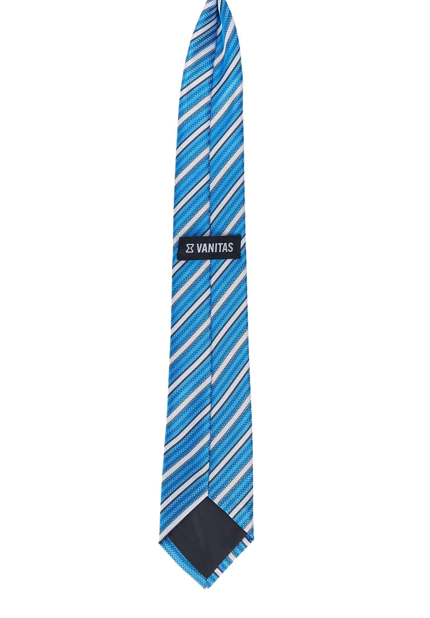 Krawatte vorgebunden mit Gummizug - modische Streifen petrol/grau/anthrazit