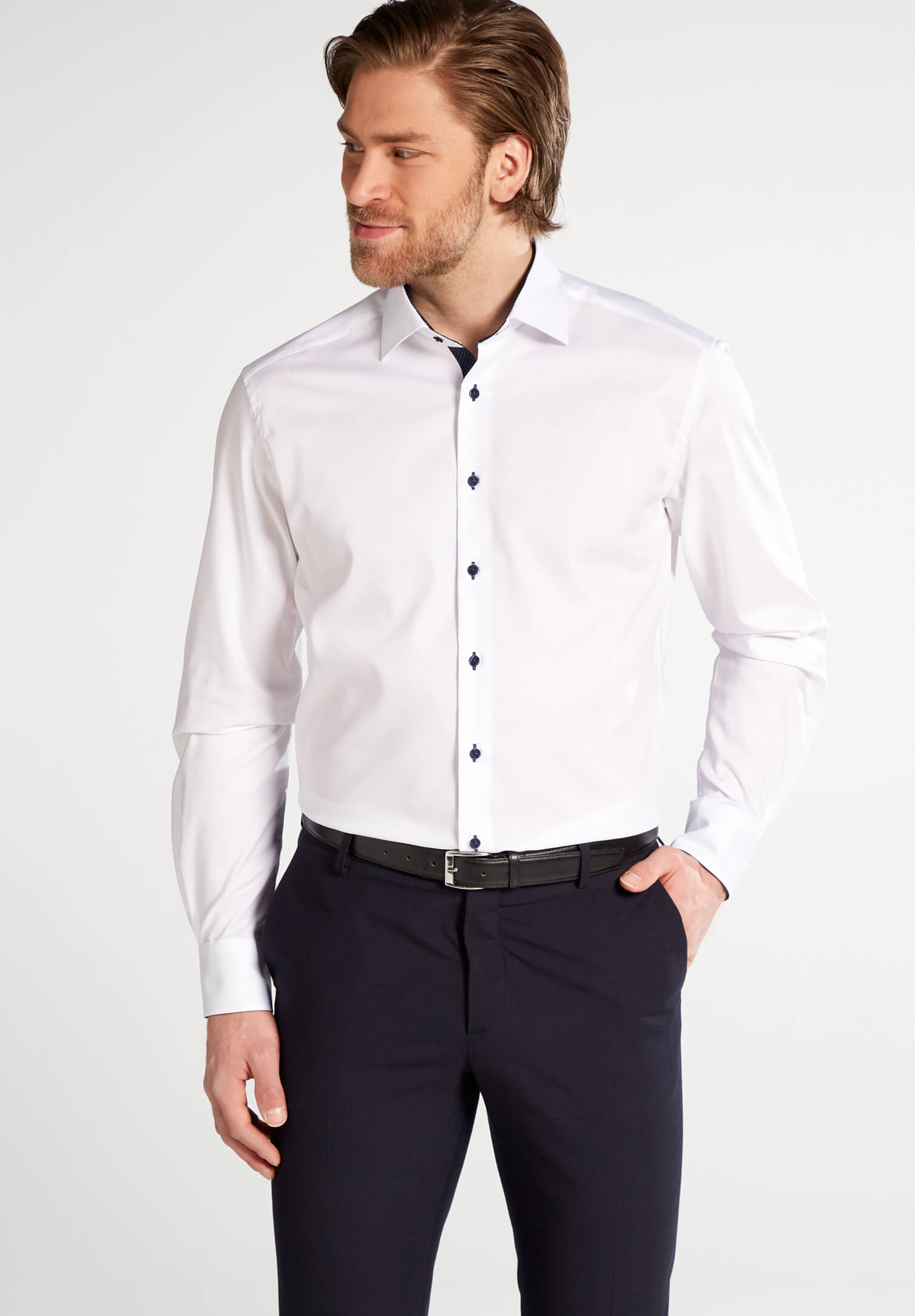 eterna hemd pinpoint modern fit langarm - weiß - 46 - extra lang 68cm